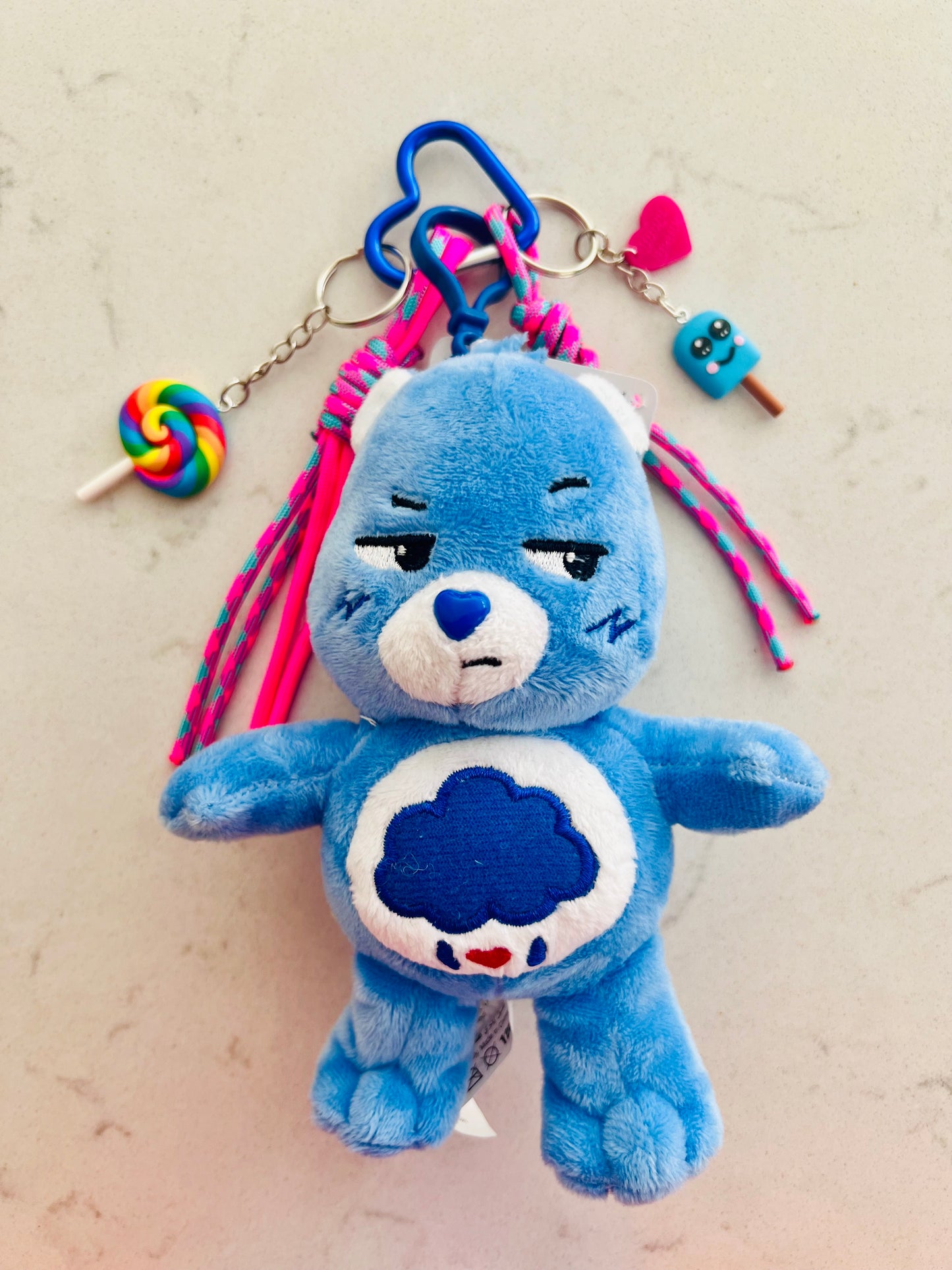 Blue Care Bear Bag Charm