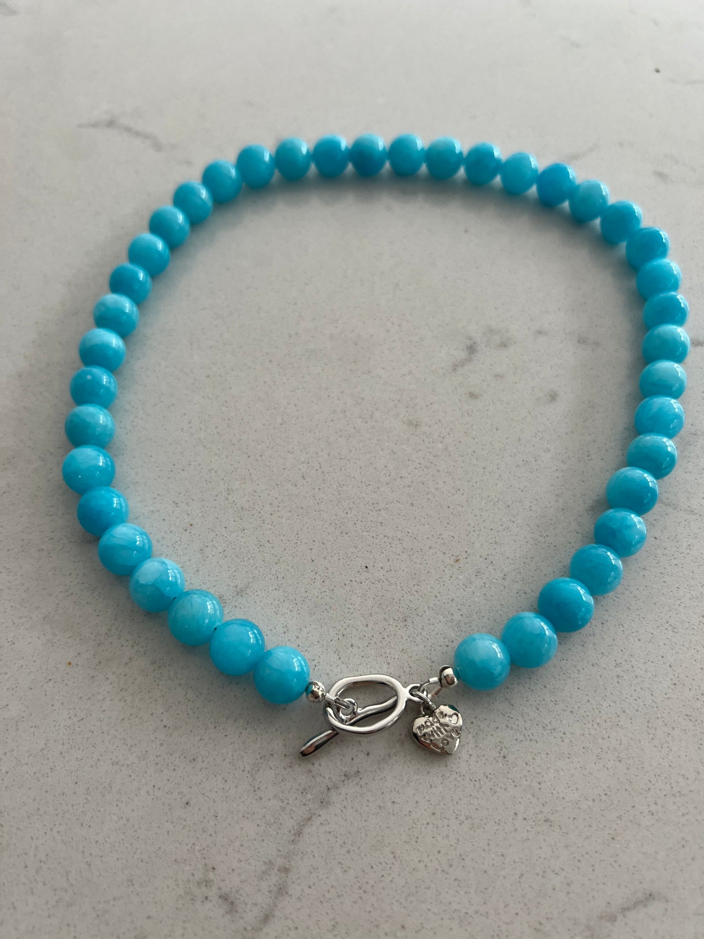 Blue Jade Semi-Precious Necklace & Bracelet Set π©΅π