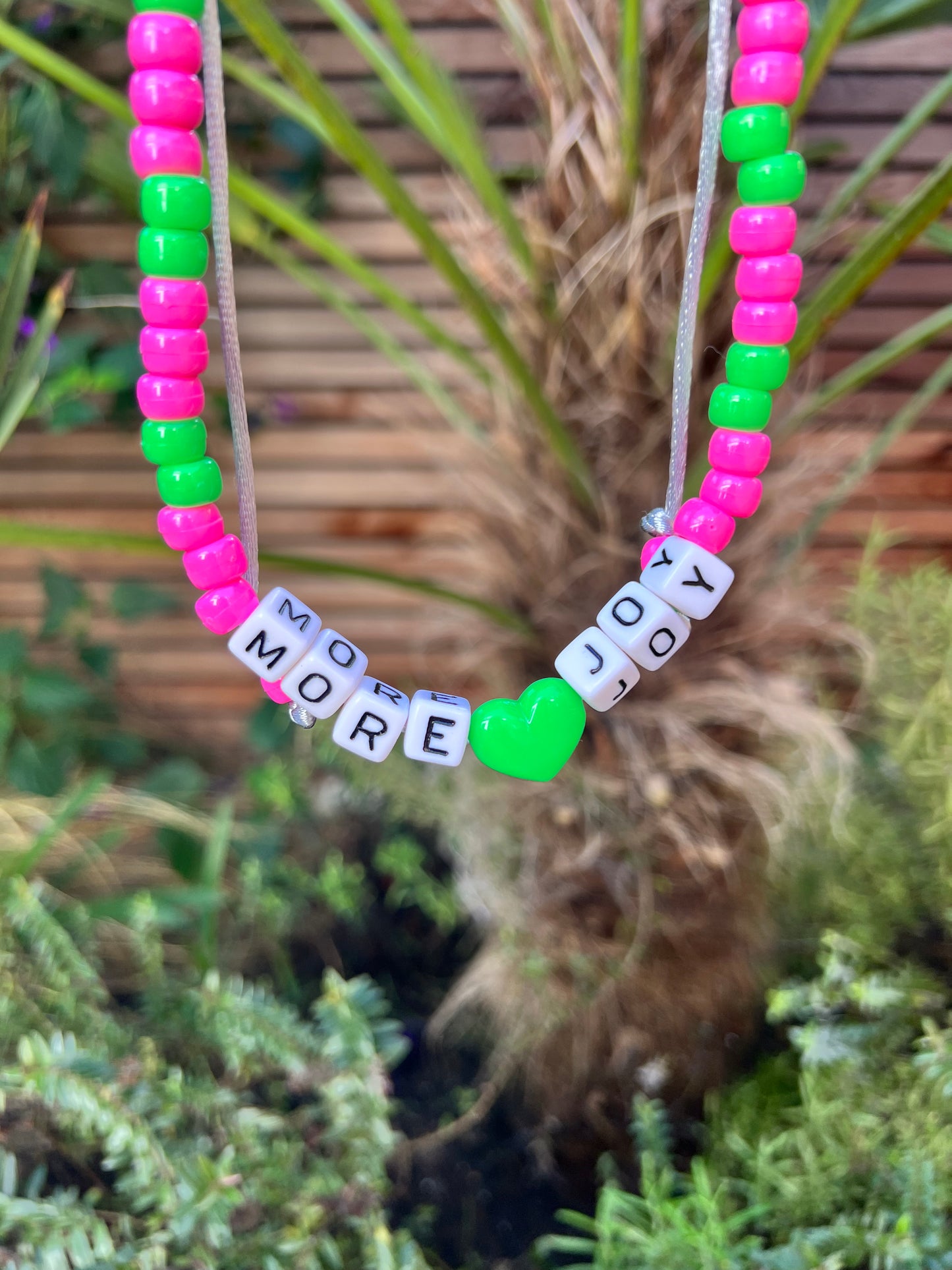 MORE JOY Mantra Necklace 💚🩷