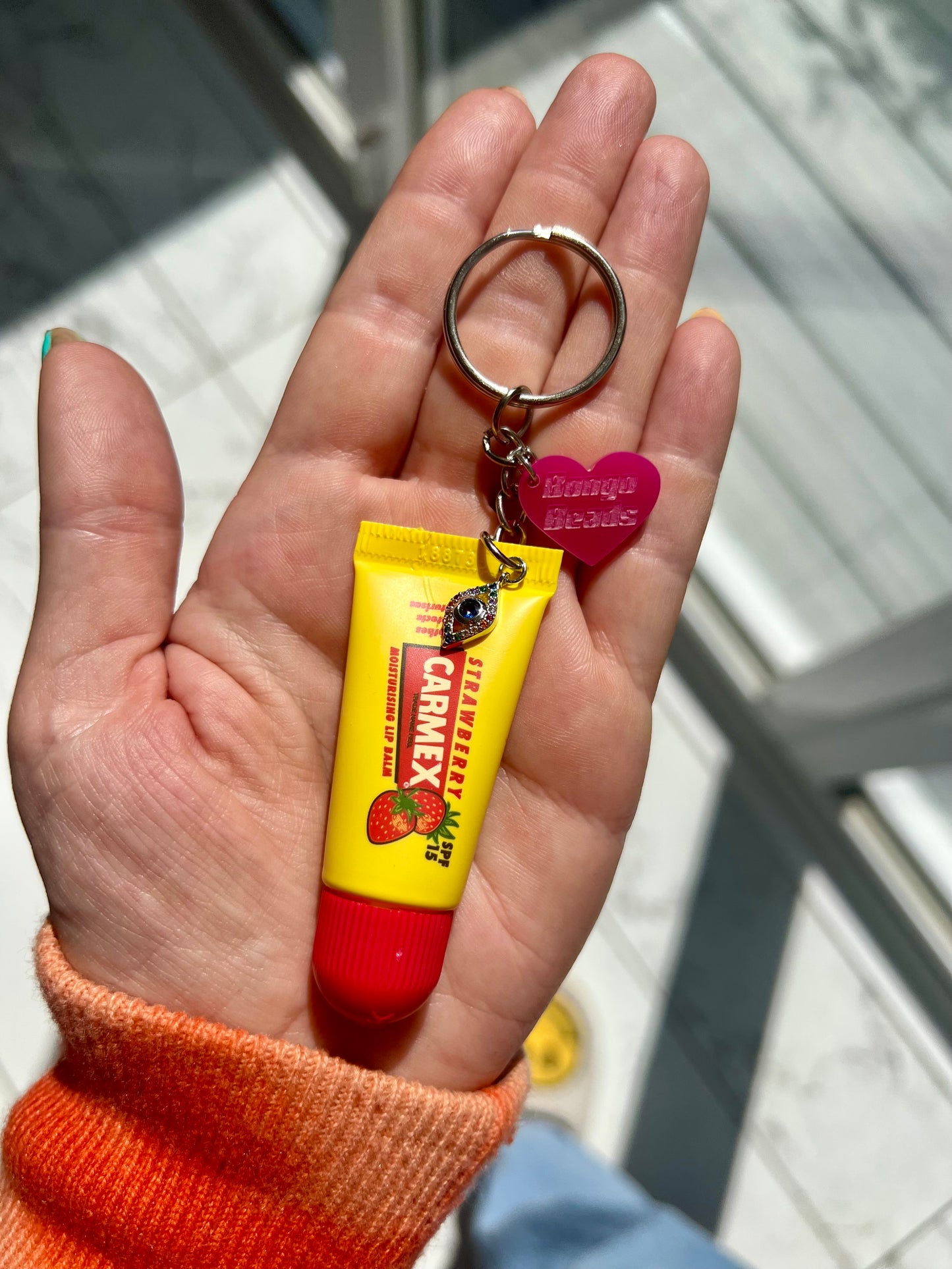 Carmex Lip Balm Key Ring (Strawberry Flavour)