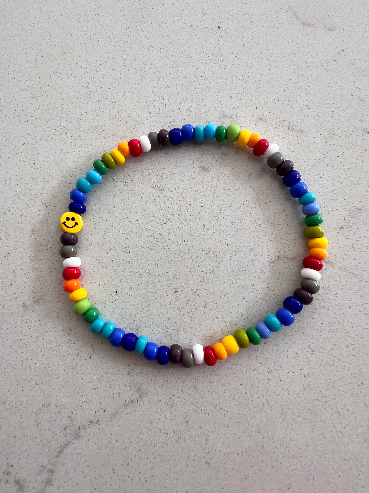 Tiny Smiley Rainbow Anklet