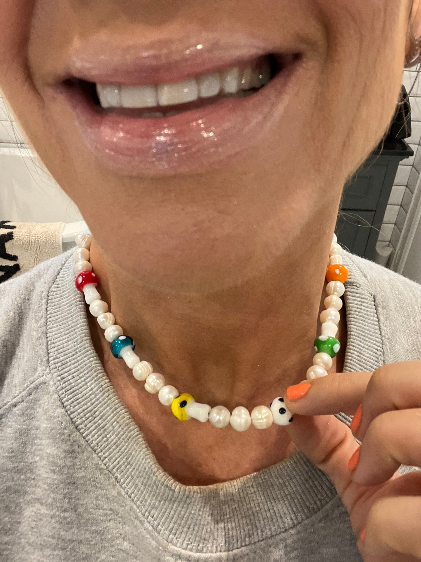 Pearly Mushroom Necklace π