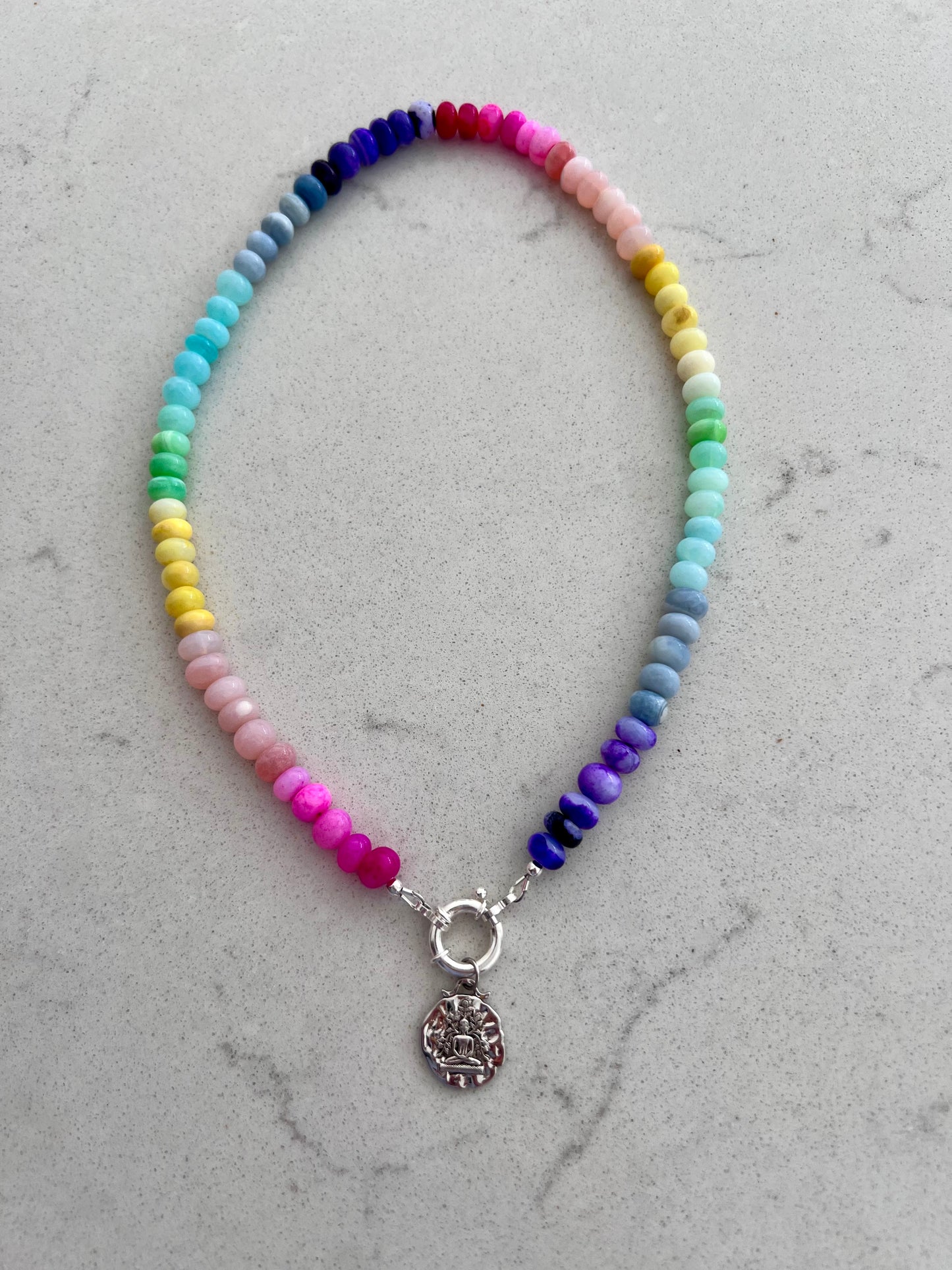 Opal Fruits Gemstone Necklace with Sterling Silver Clasp
