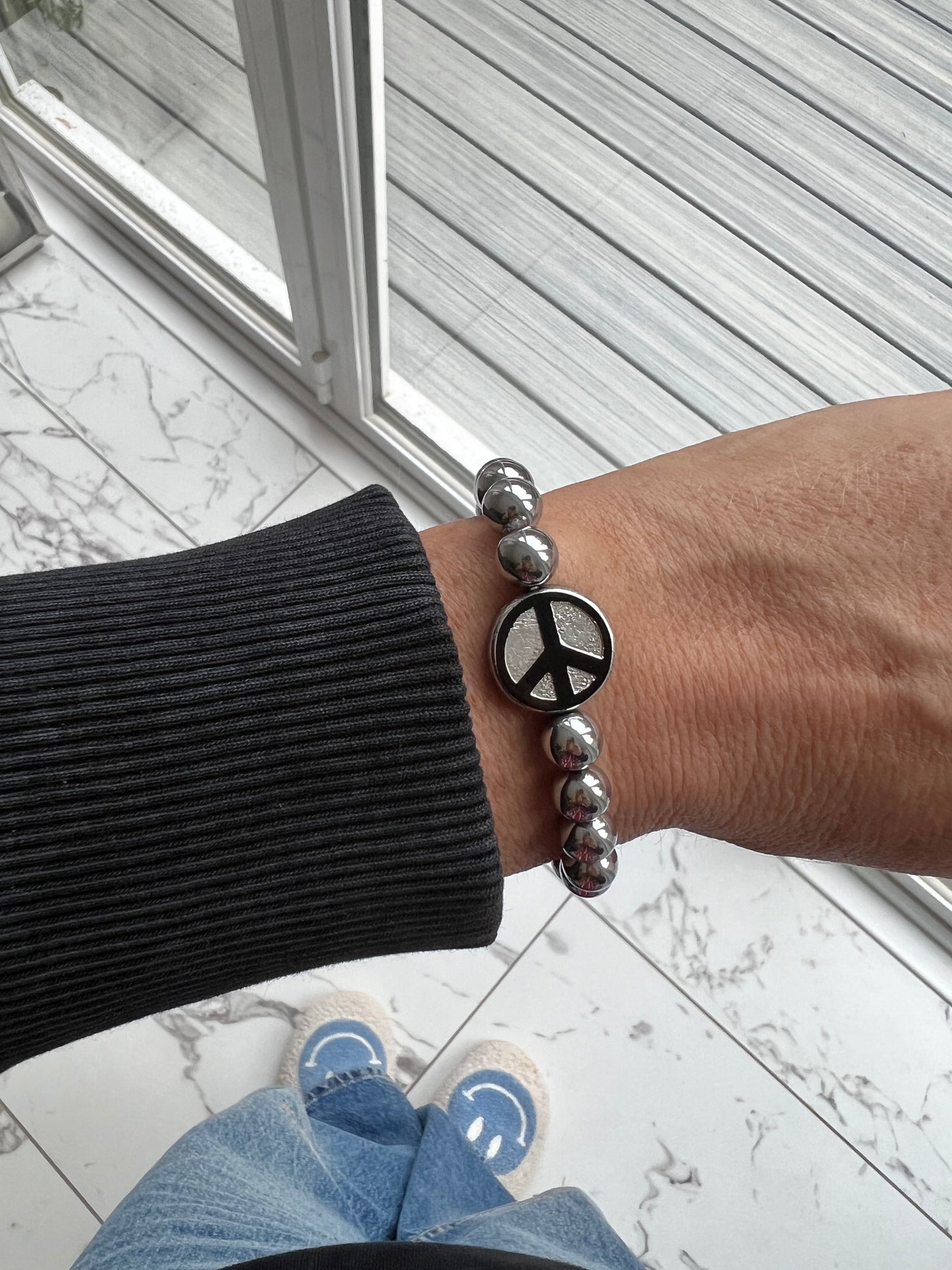 Hematite Peace Bracelet ☮️