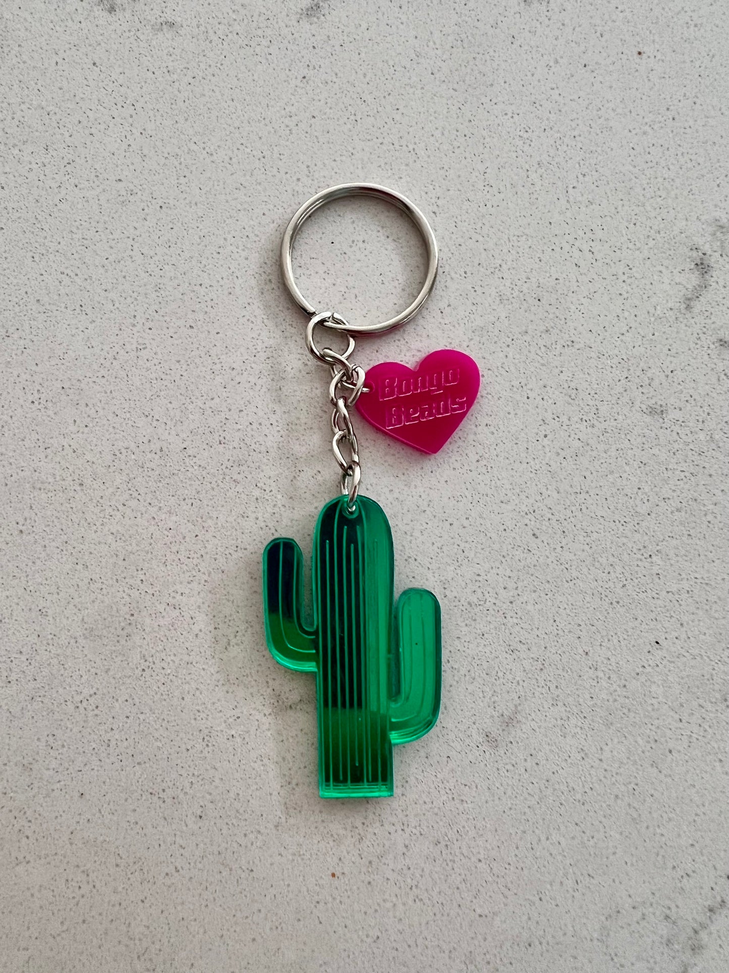 Cactus Key Ring (Mirrored Green)
