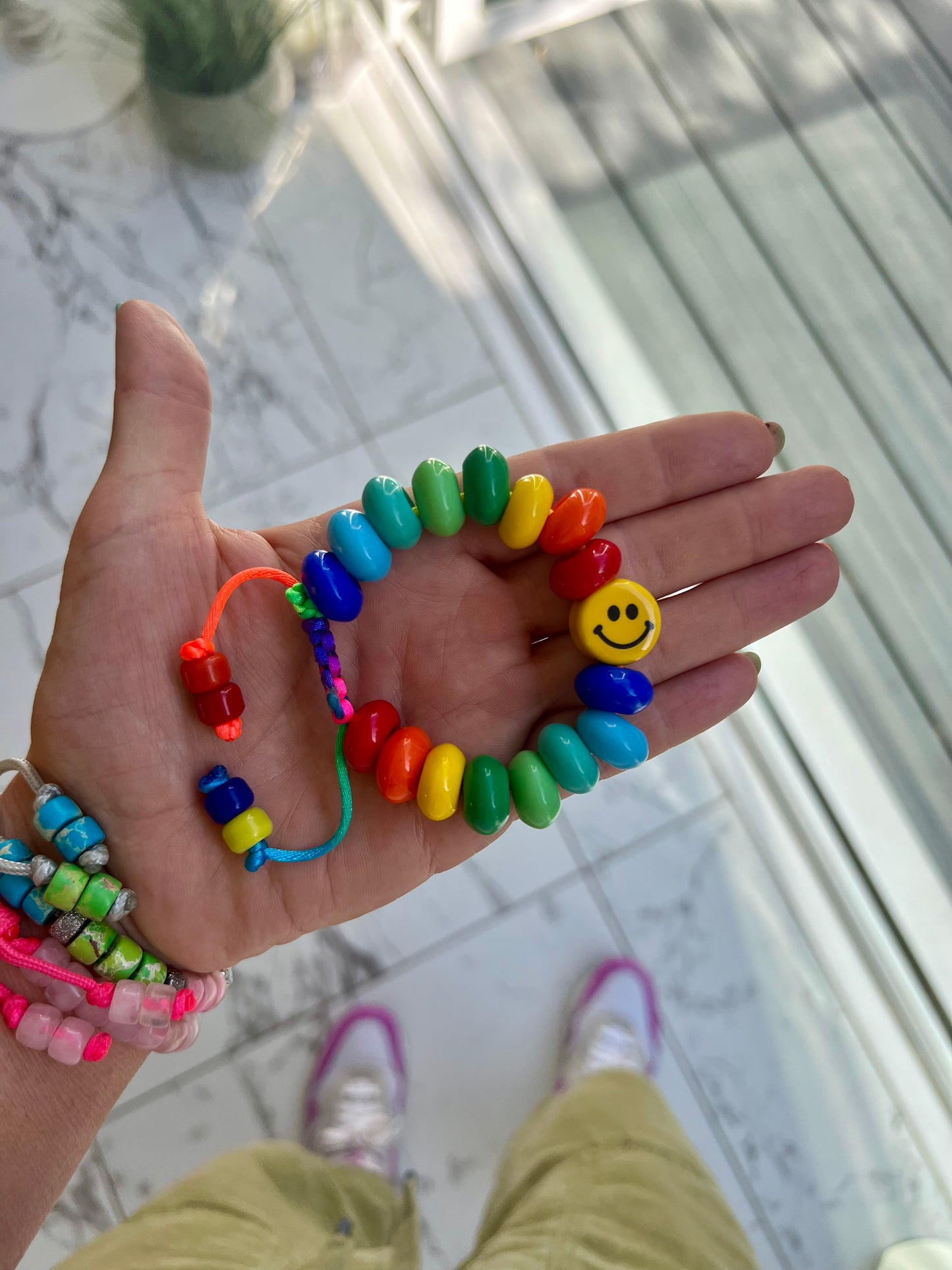 Giant Czech Glass Happy Bracelet