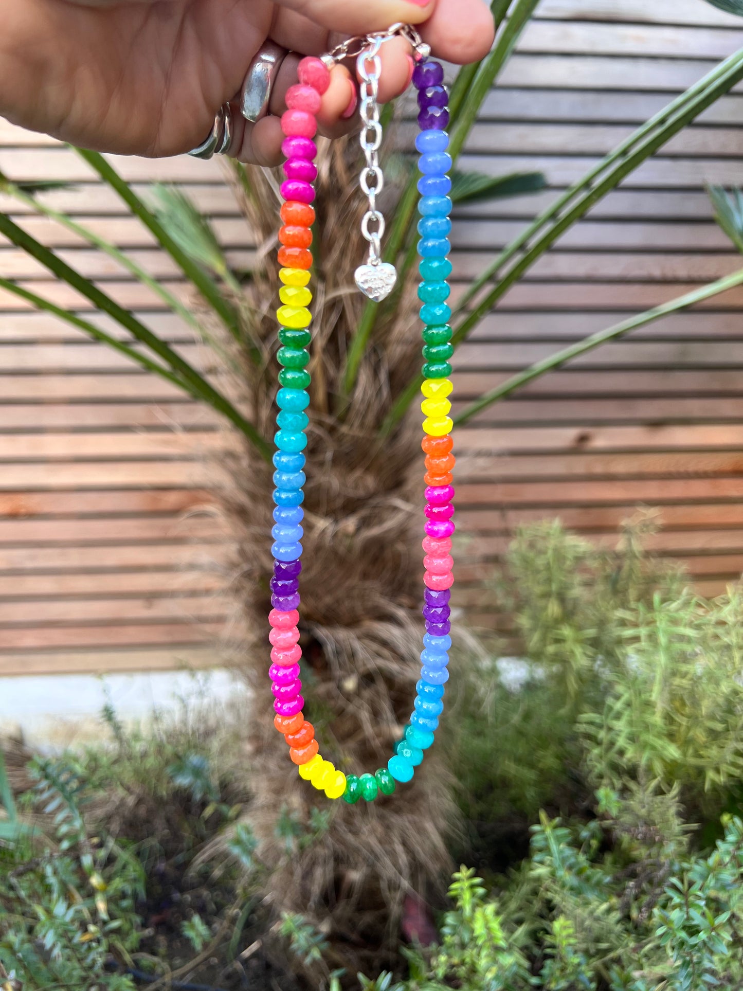 Rainbow Jade Beaded Necklace 🌈