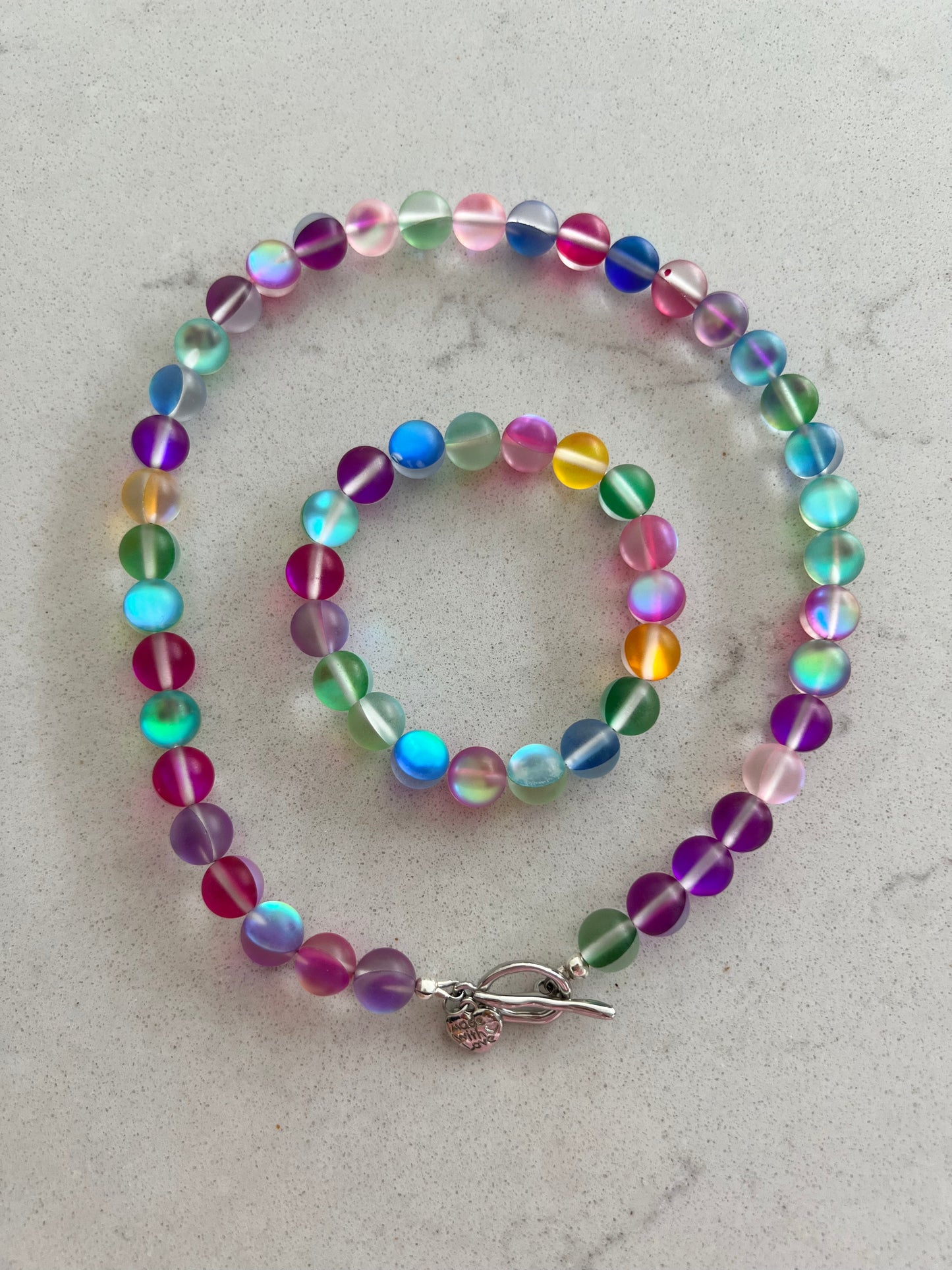 Unicorn Tears Beaded Necklace & Bracelet Set