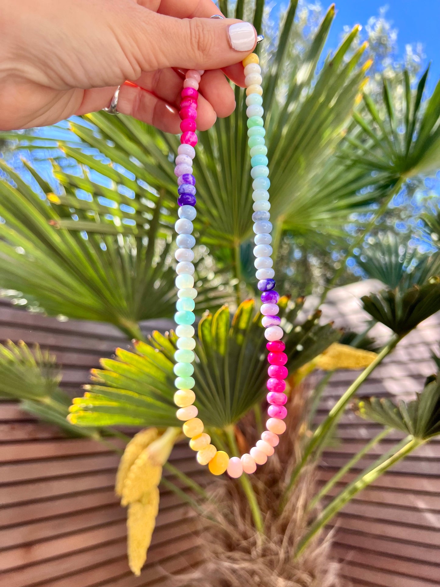 Opal Fruits Gemstone Necklace with Sterling Silver Clasp