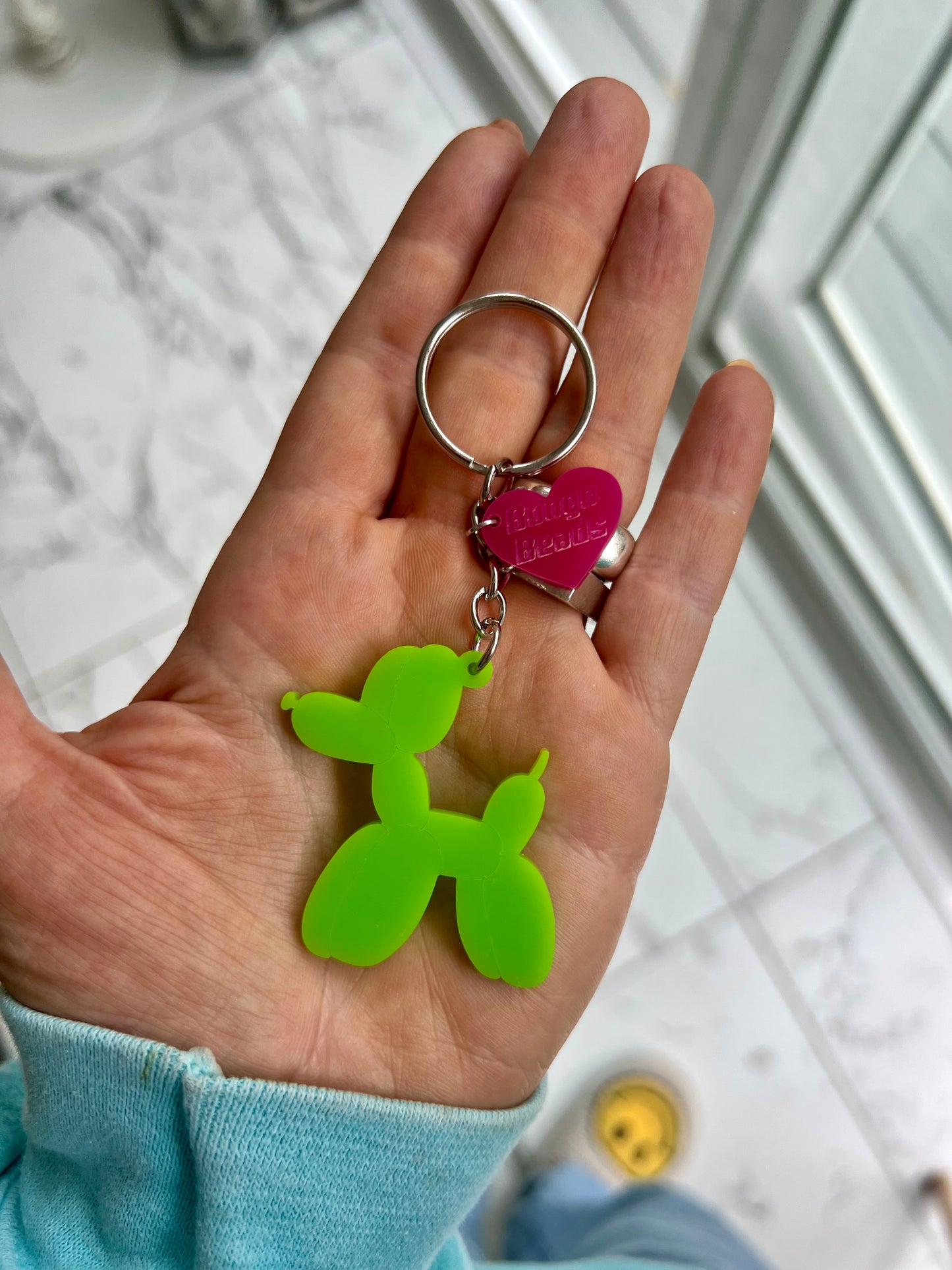 Balloon Dog Key Ring (Green)