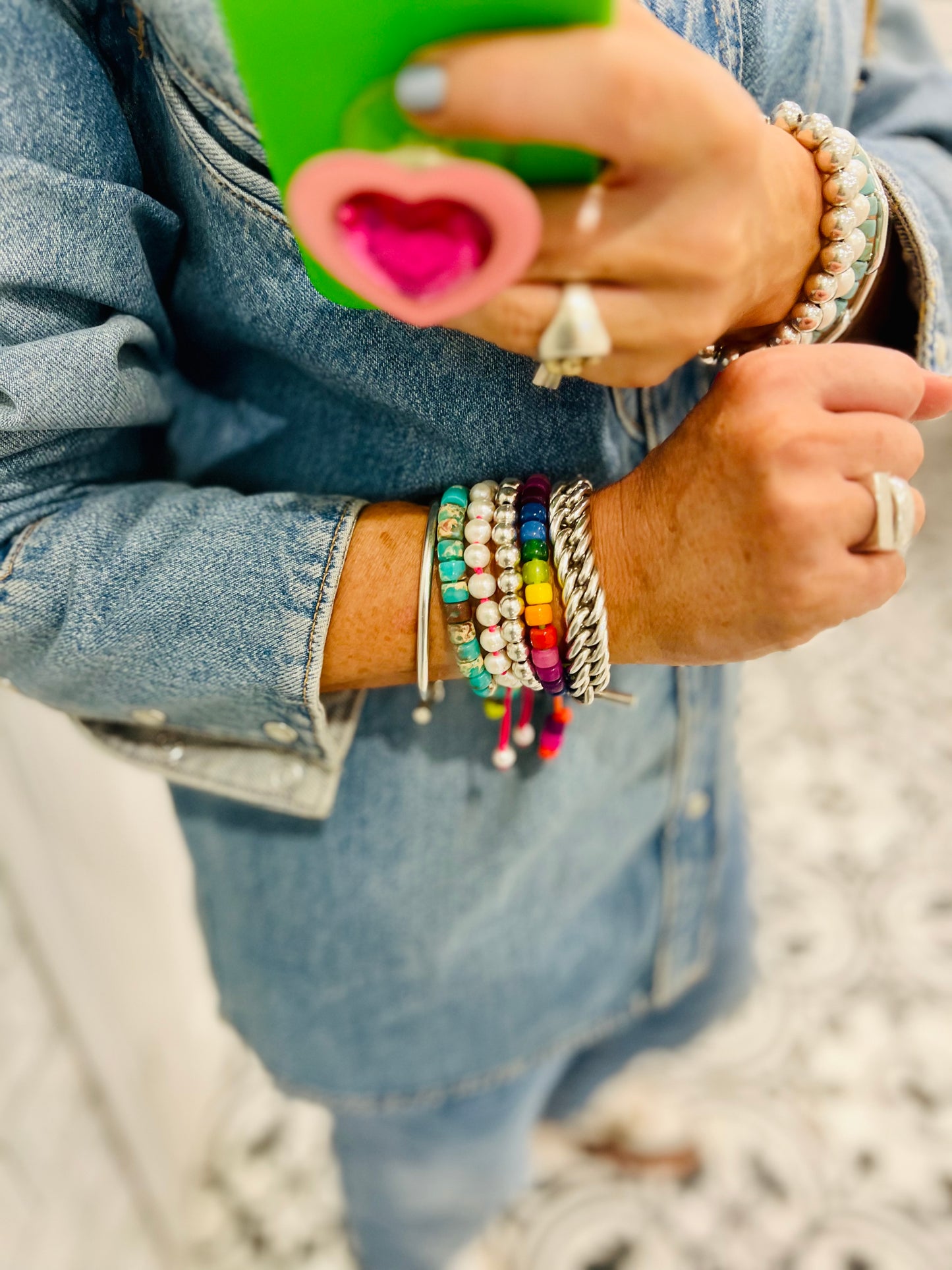 Teal Jasper Gemstone Bracelet