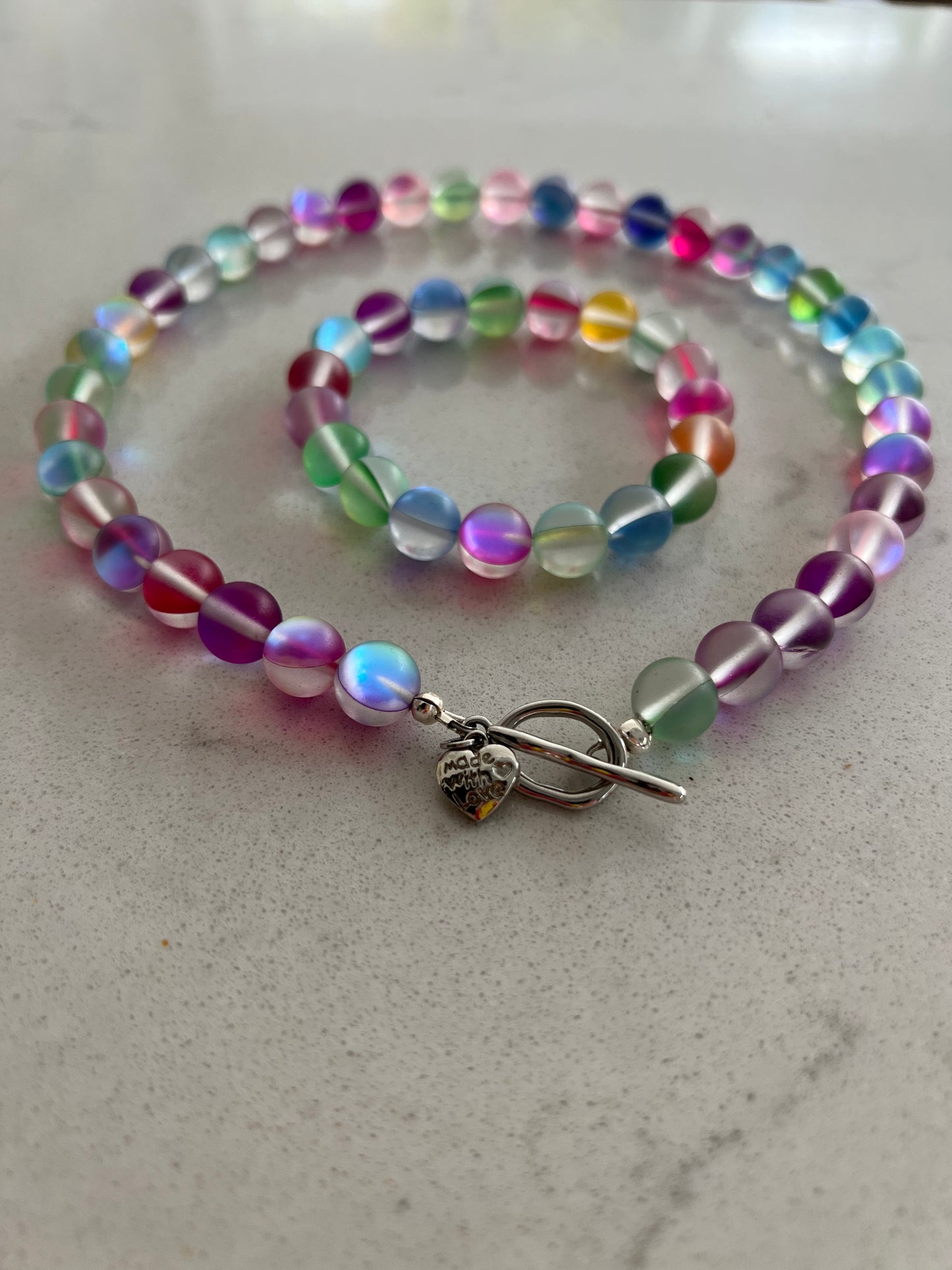 Unicorn Tears Beaded Necklace & Bracelet Set