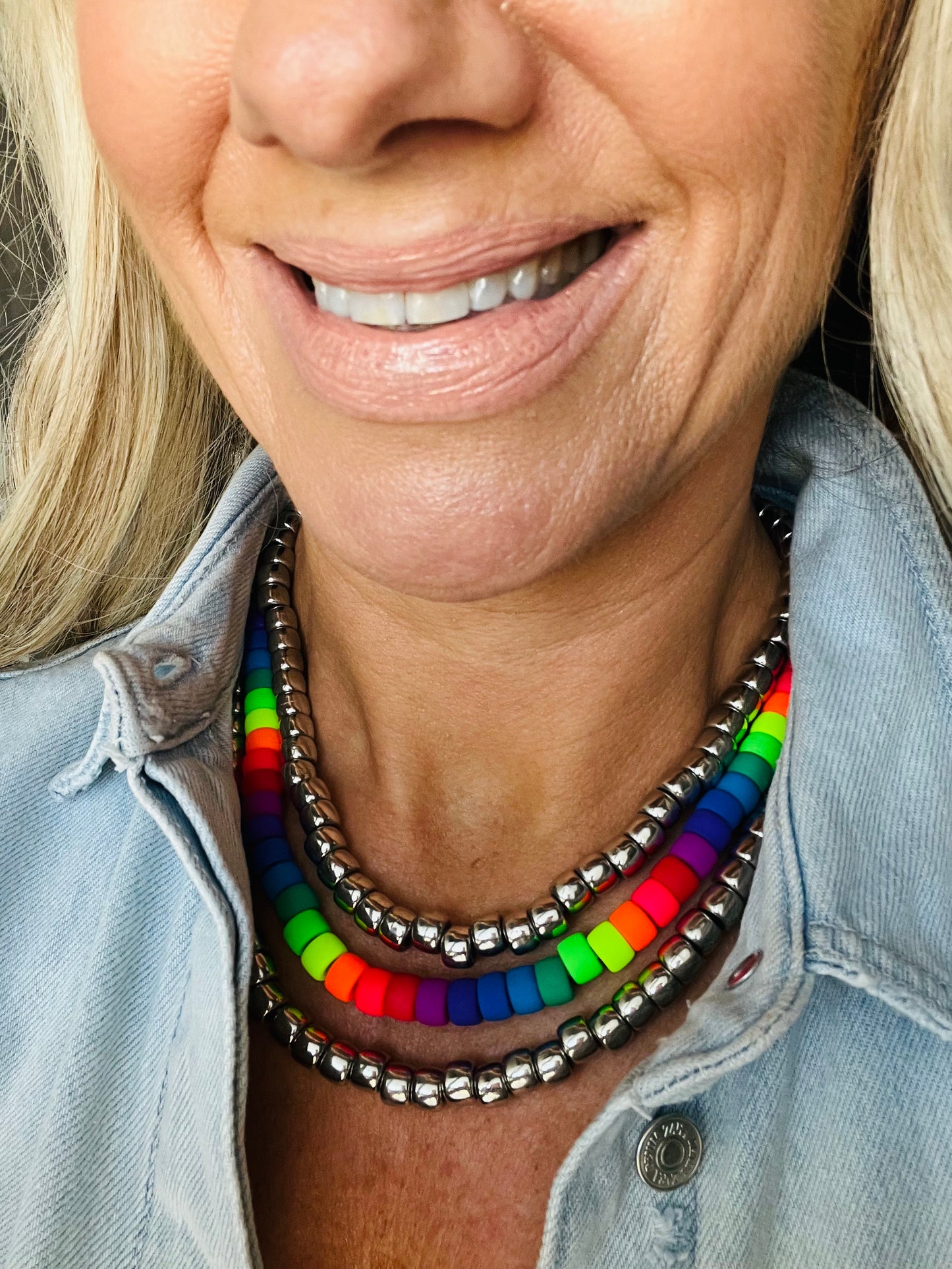 Silver Beaded Necklace