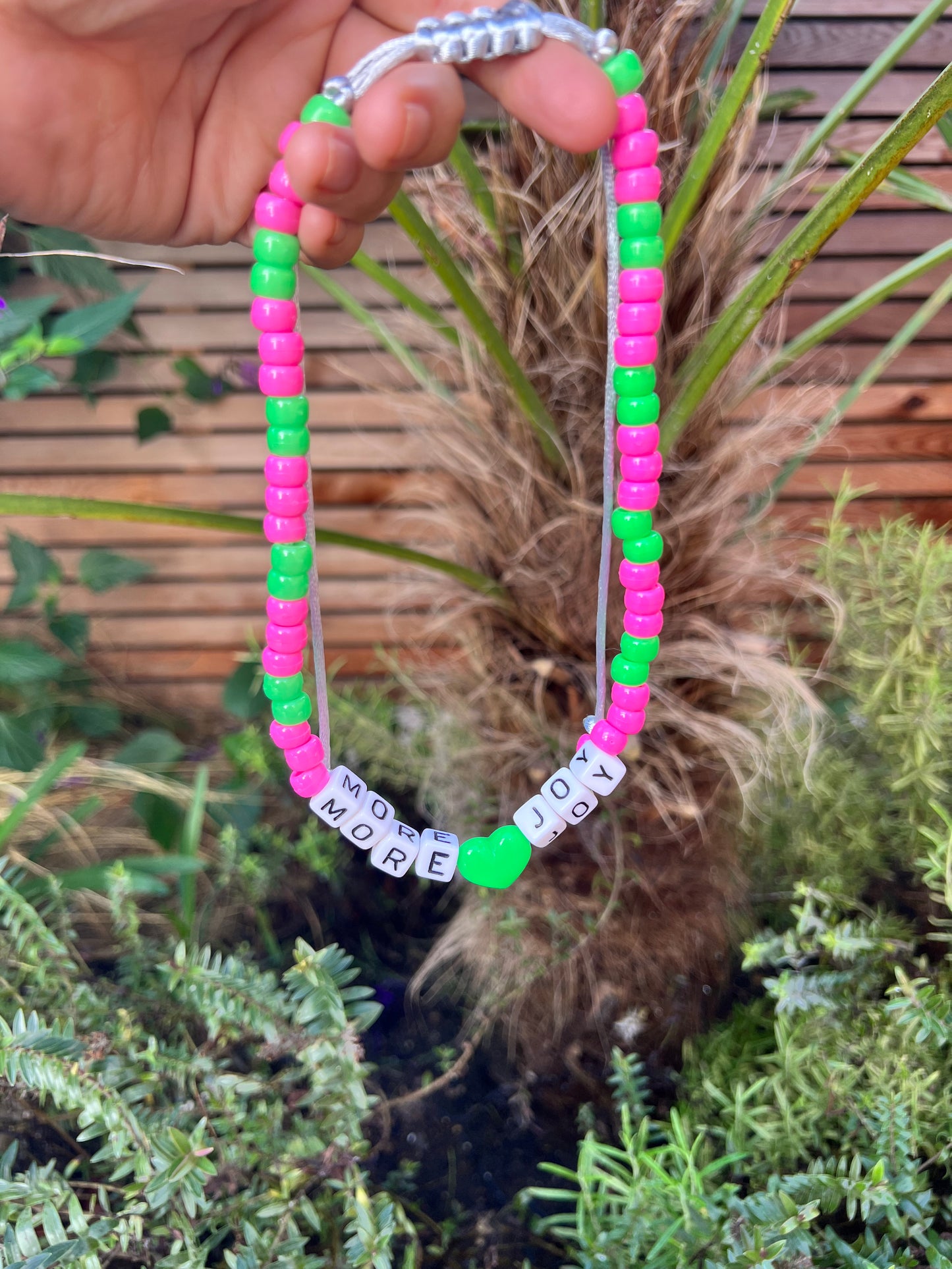 MORE JOY Mantra Necklace 💚🩷