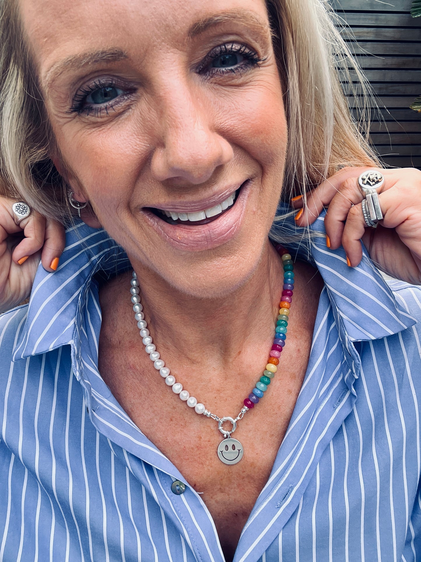 Sterling Silver Smiley Pendant