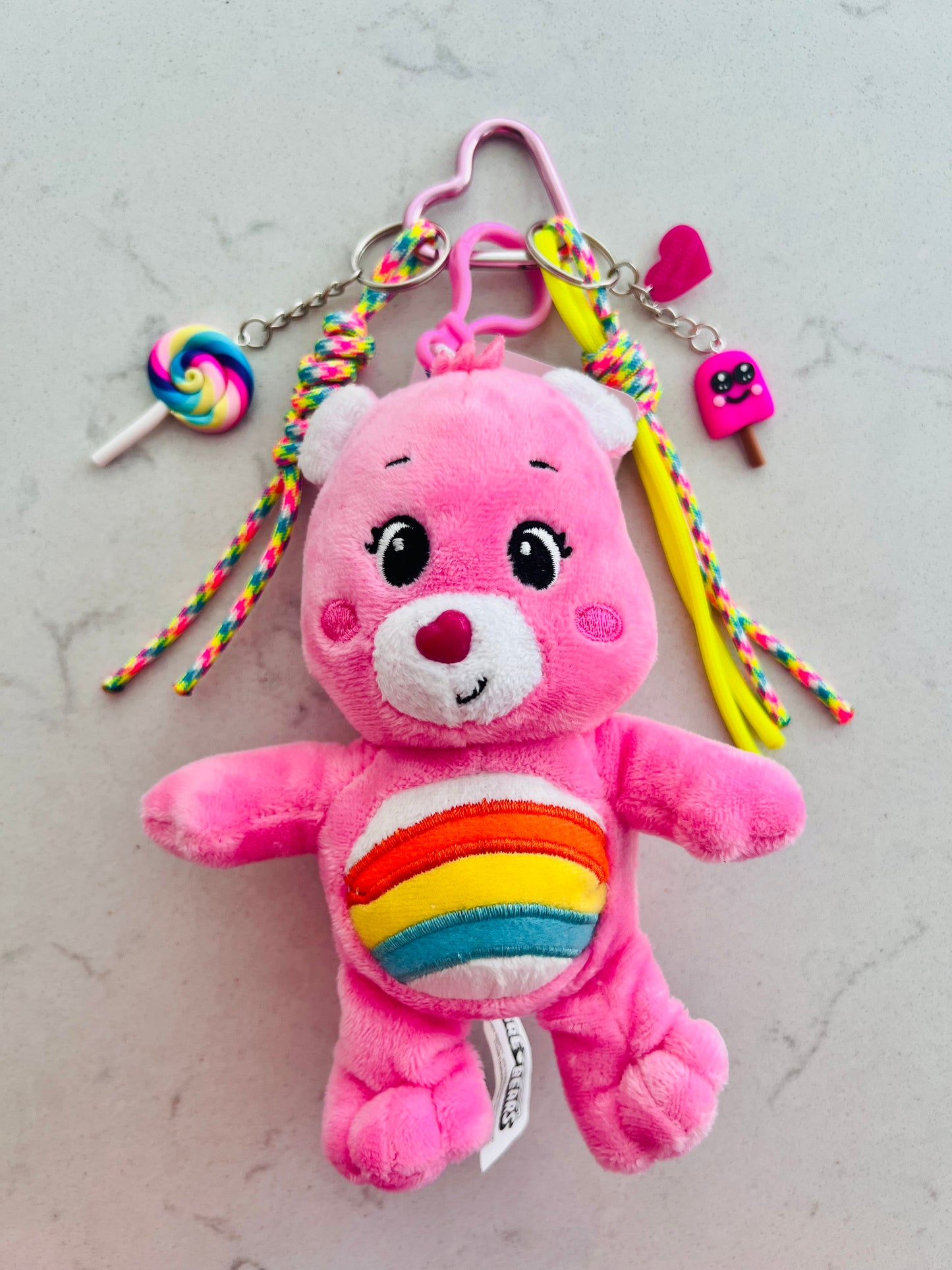 Pink Care Bear Bag Charm