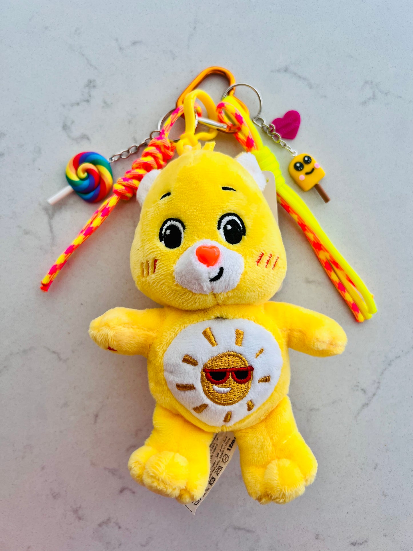 Yellow Care Bear Bag Charm