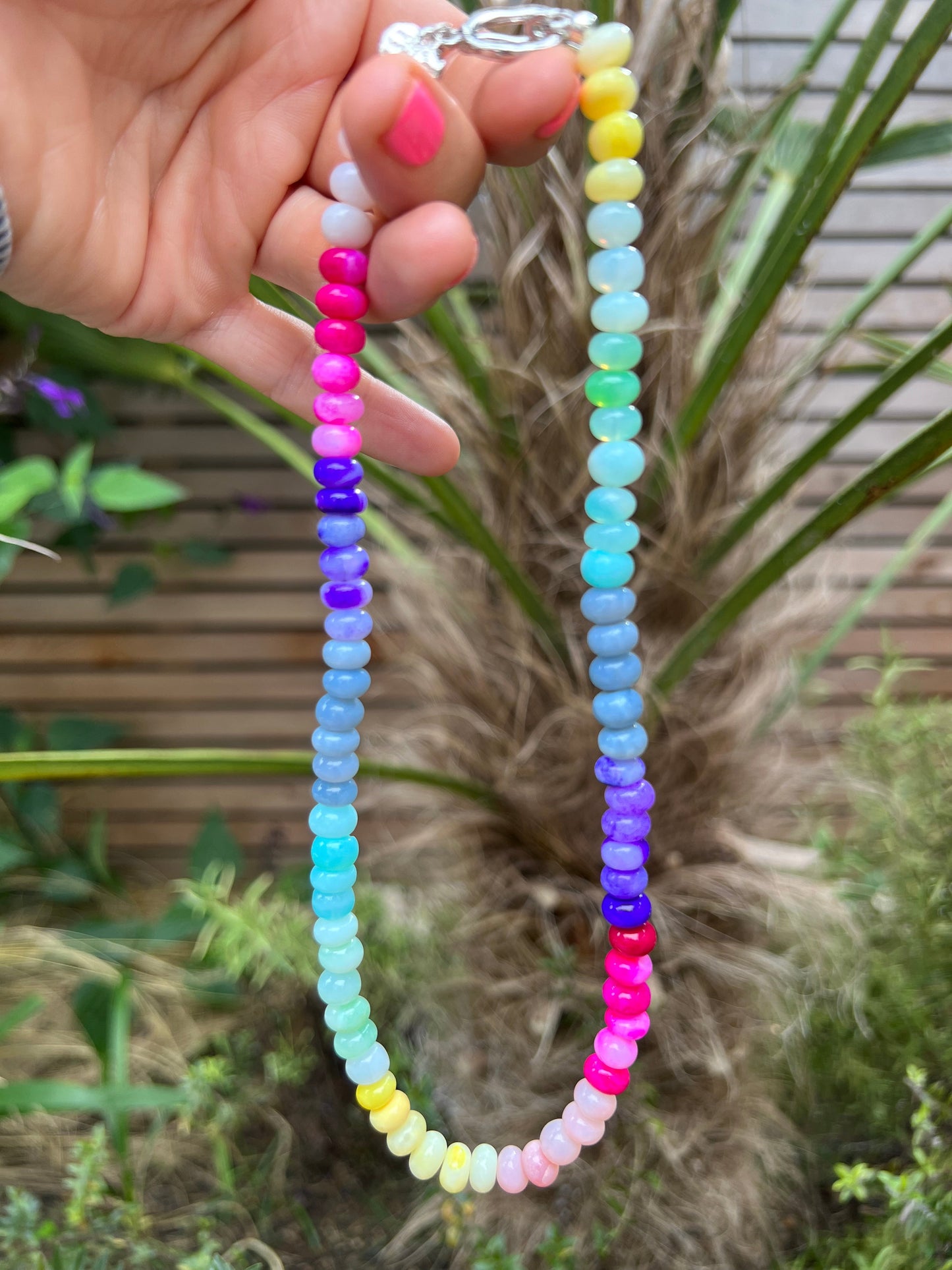 Opal Fruits Gemstone Necklace with Sterling Silver Clasp