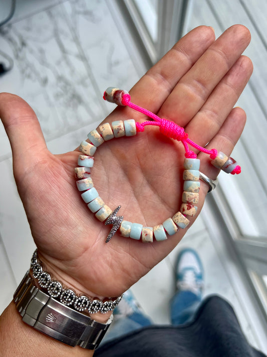 Marble Bolt Gemstone Bracelet