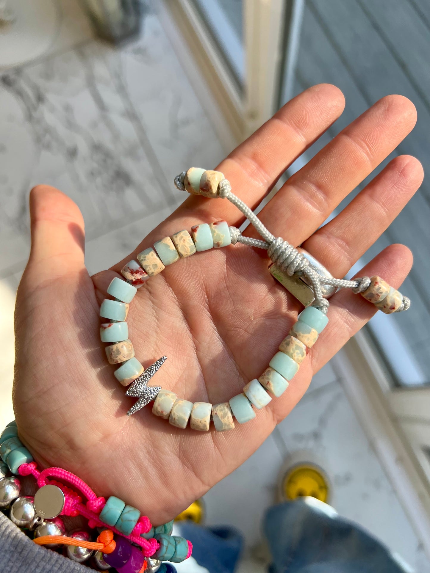 Marble Bolt Gemstone Bracelet