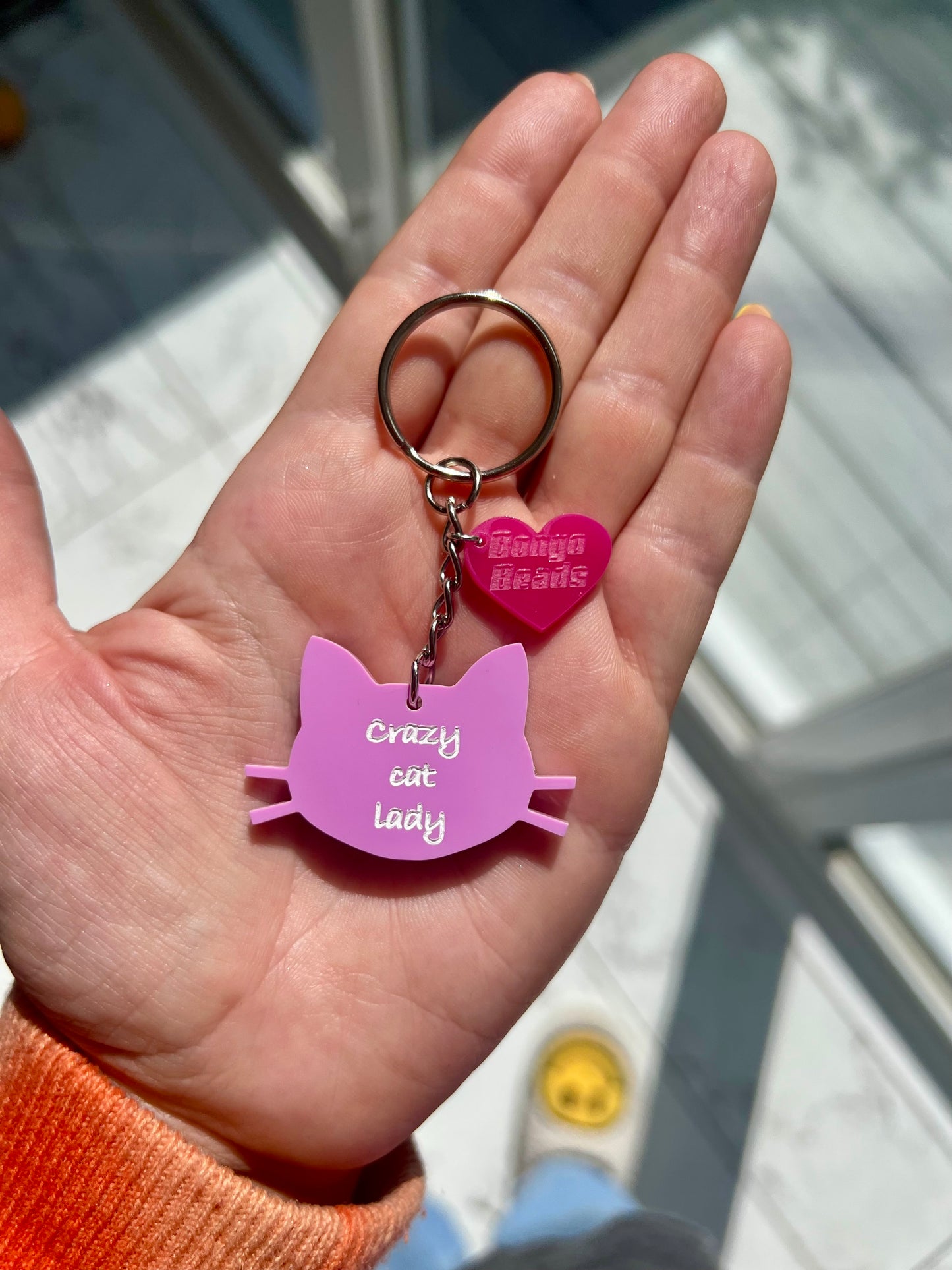Crazy Cat Lady Key Ring (Grape)