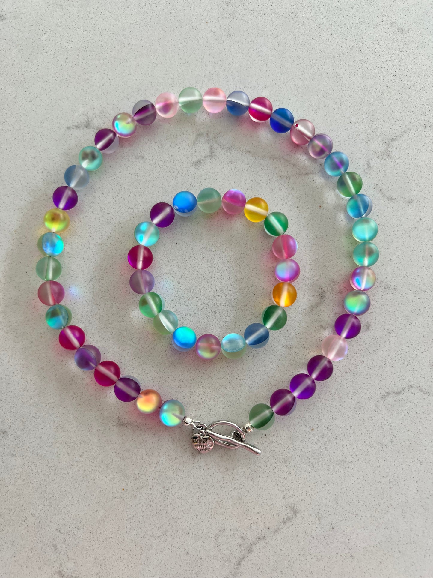 Unicorn Tears Beaded Necklace & Bracelet Set