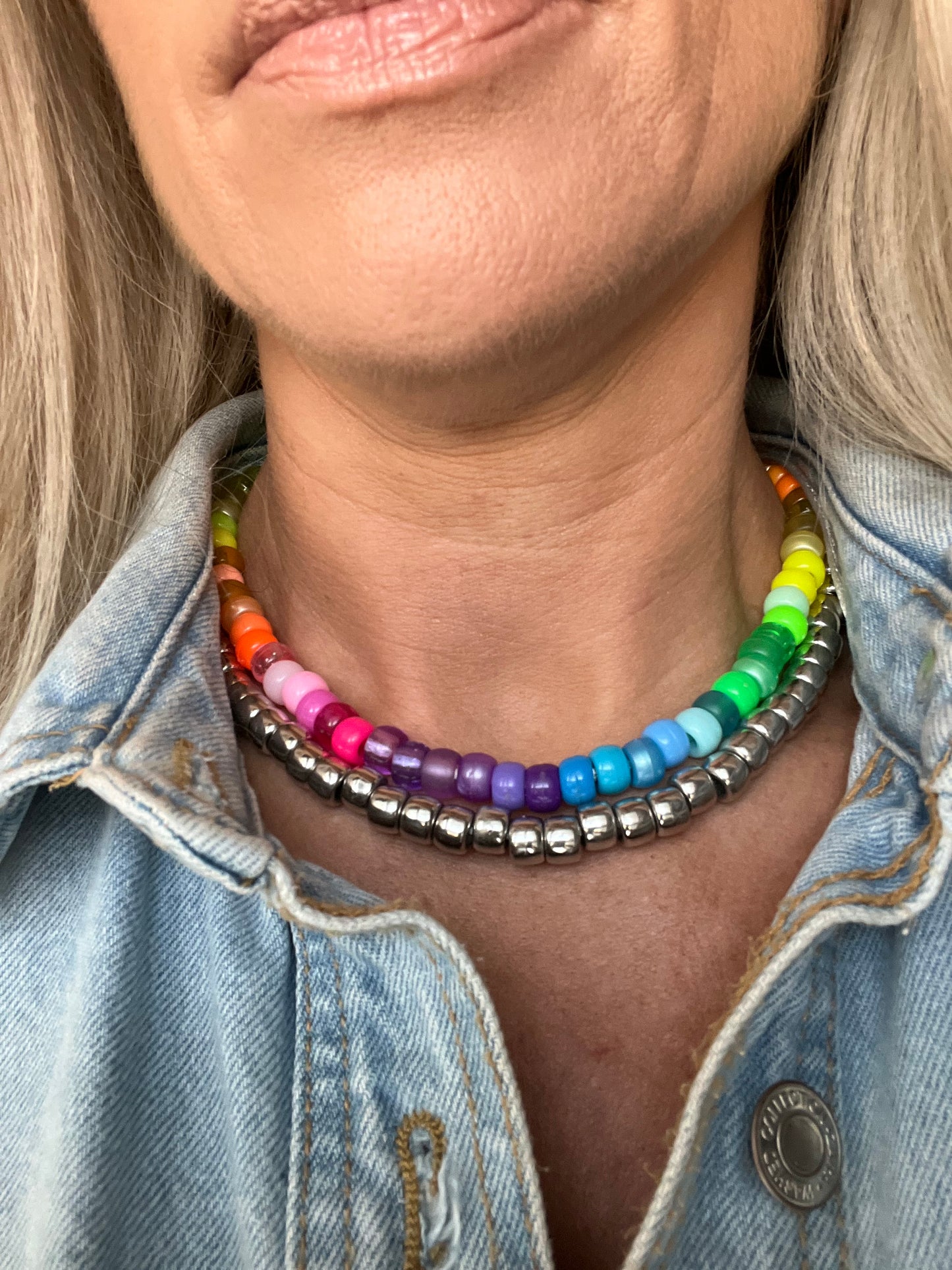 Silver Beaded Necklace