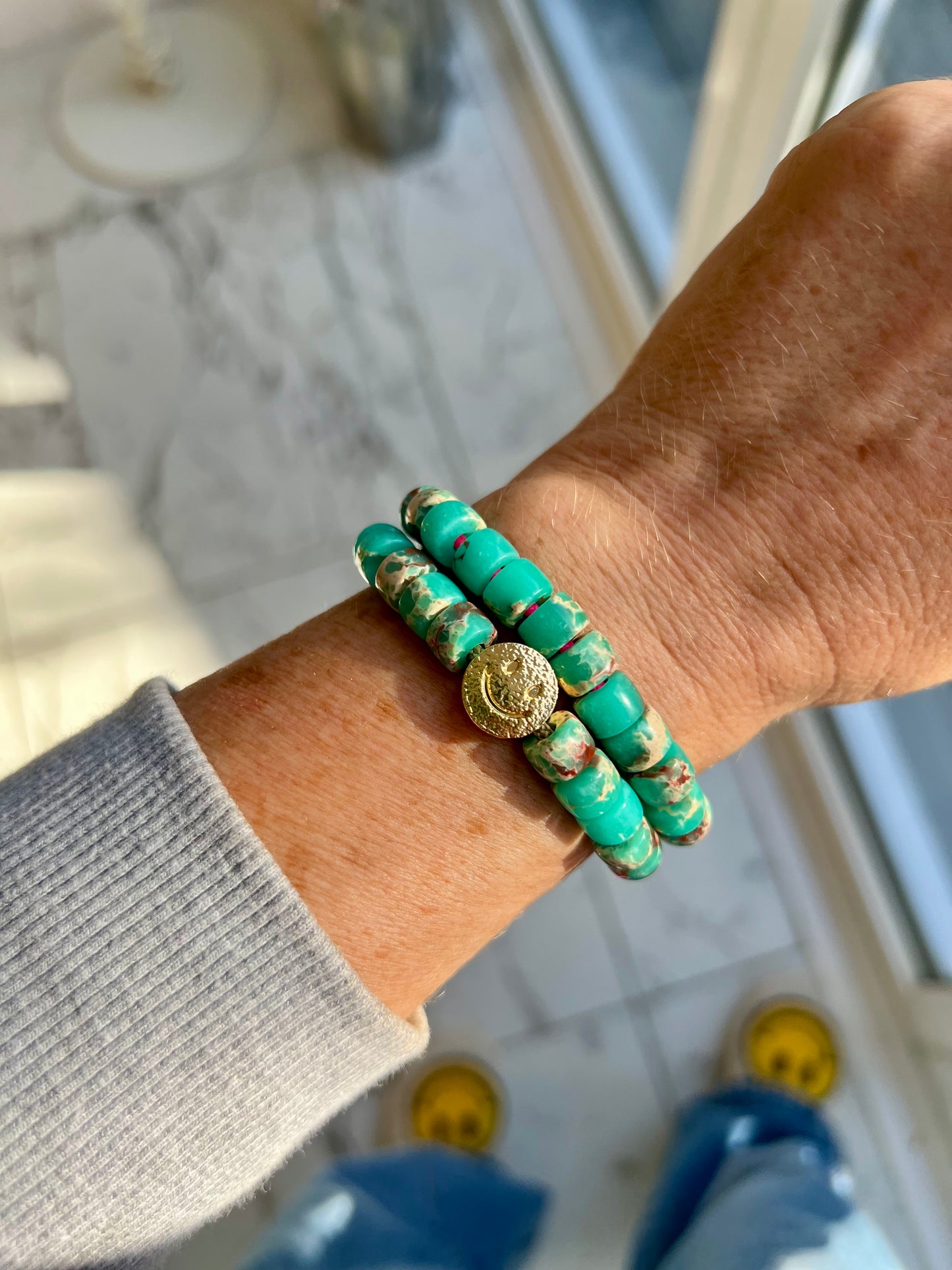Teal Jasper Gemstone Bracelet