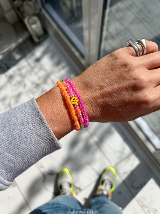 Tiny Smiley Bracelet Stack