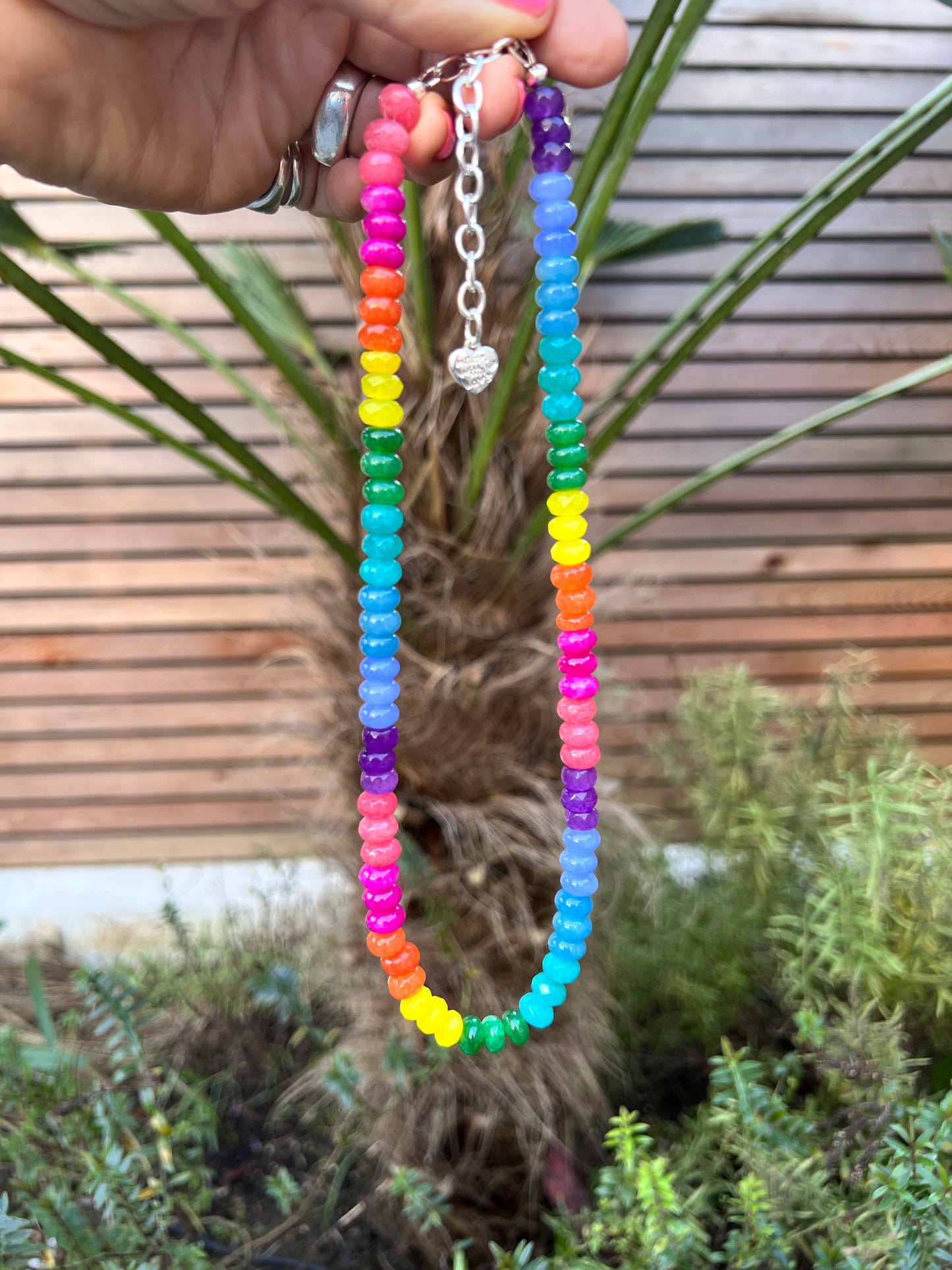 Rainbow Jade Beaded Necklace 🌈