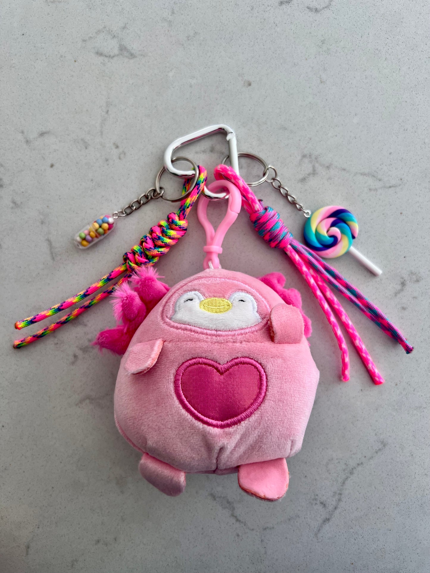 Fur Baby Bag Charm (Pink Heart)