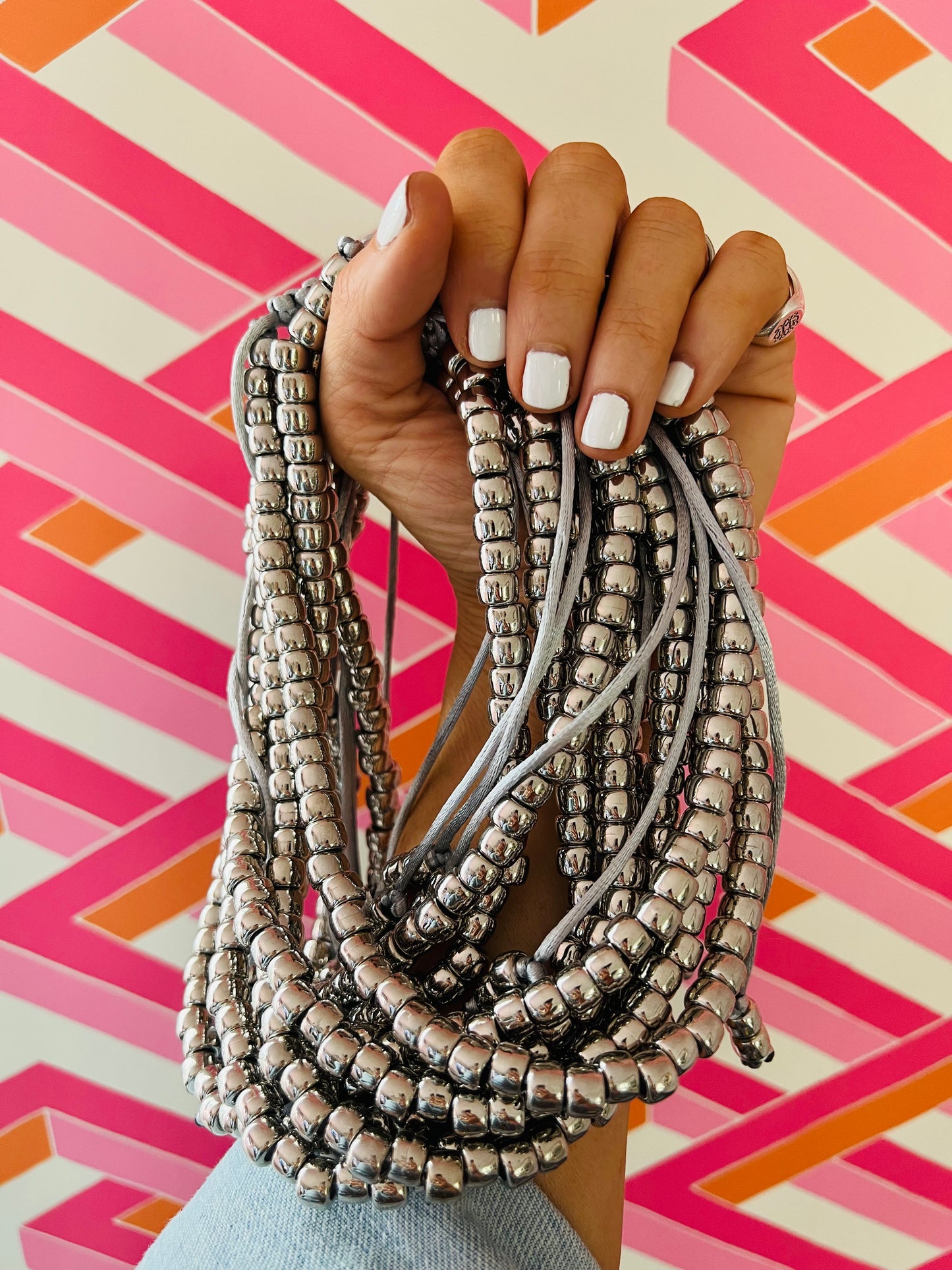 Silver Beaded Necklace