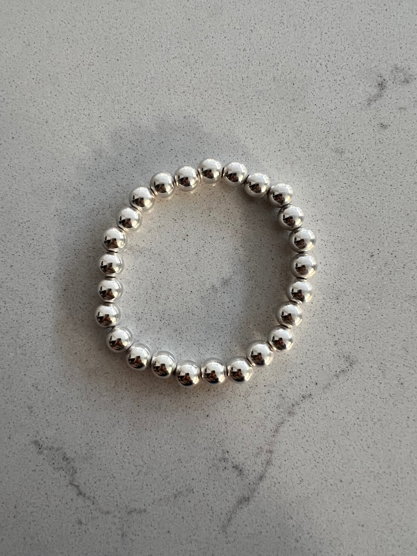 Stretchy Silver Ball Bracelet