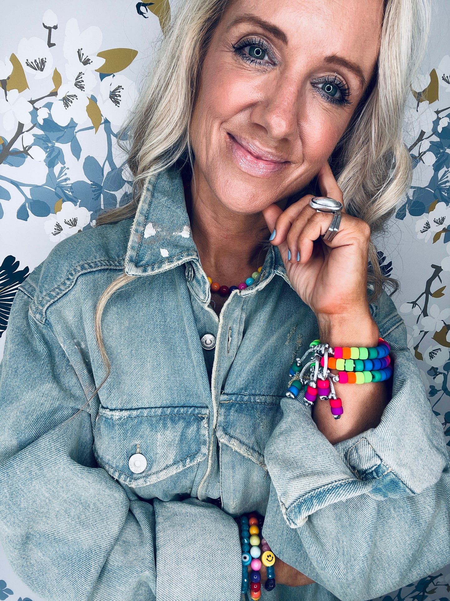 Matte Neon Czech Glass Pony Bead Bracelet