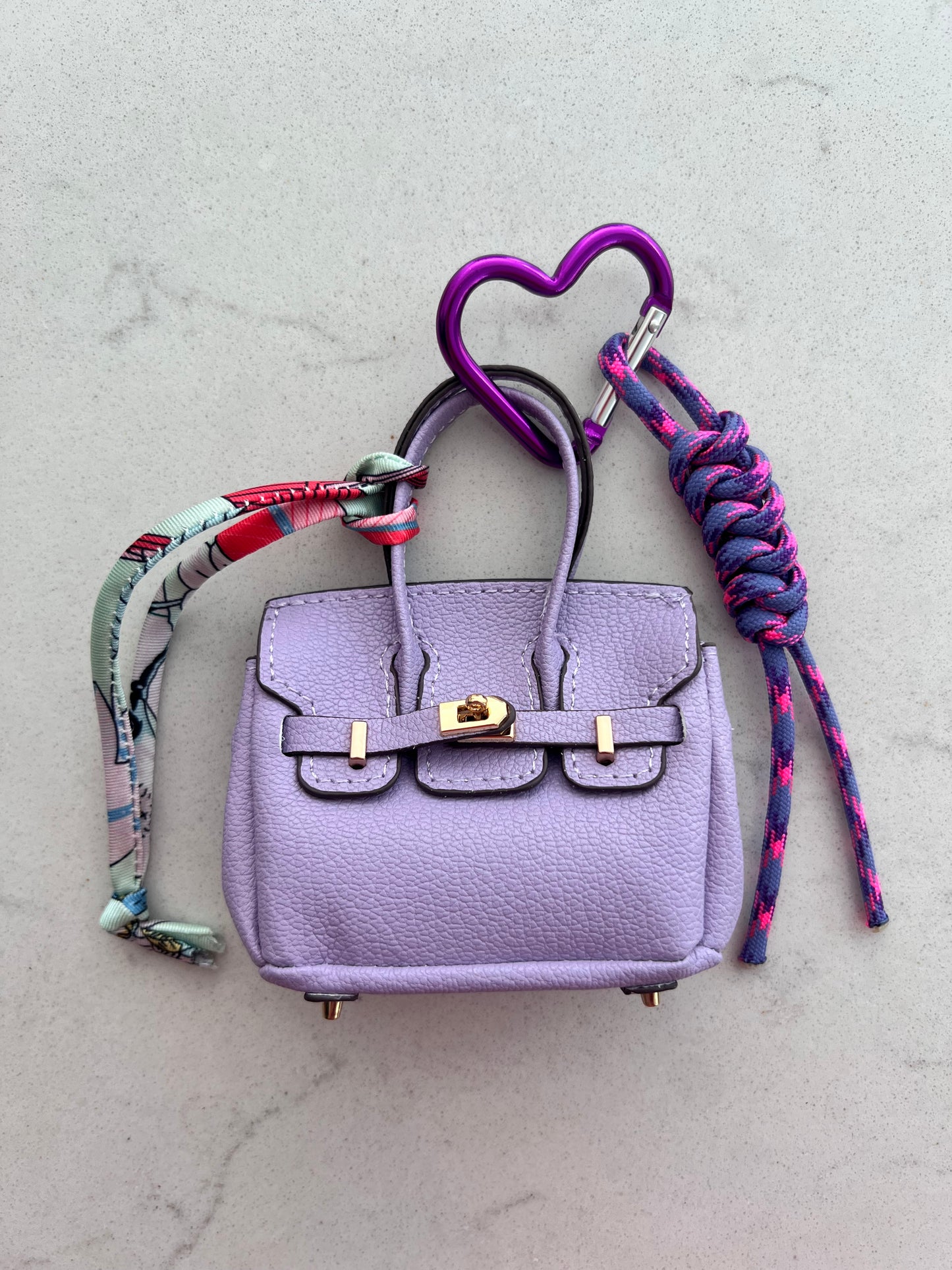 Lilac Mini Birkin Bag Charm
