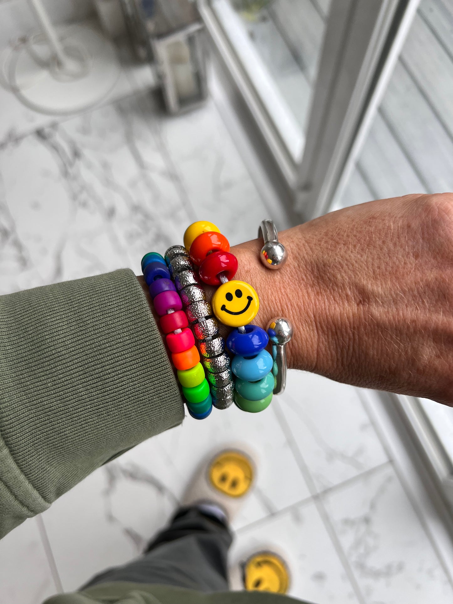 Giant Czech Glass Happy Bracelet