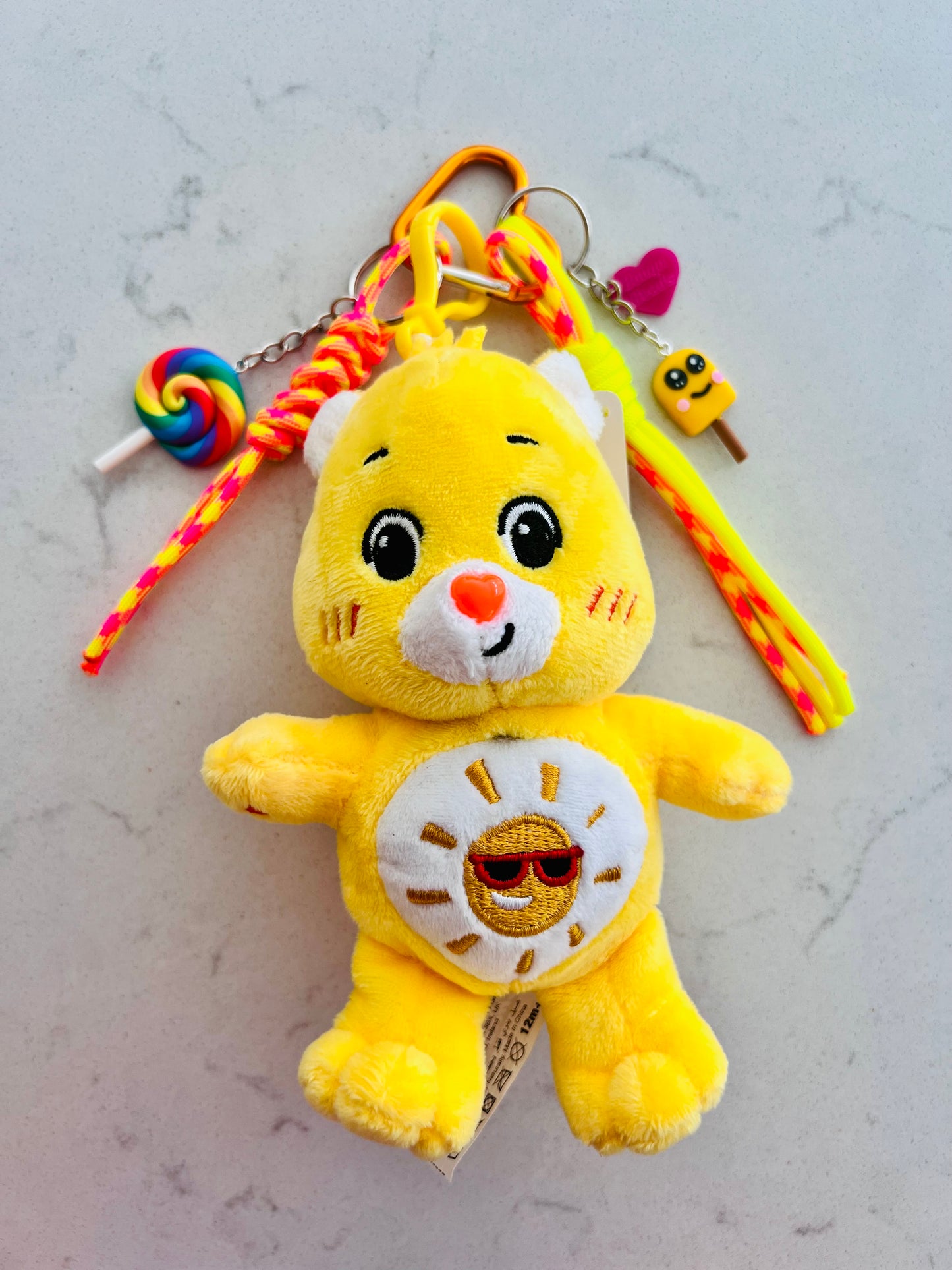 Yellow Care Bear Bag Charm