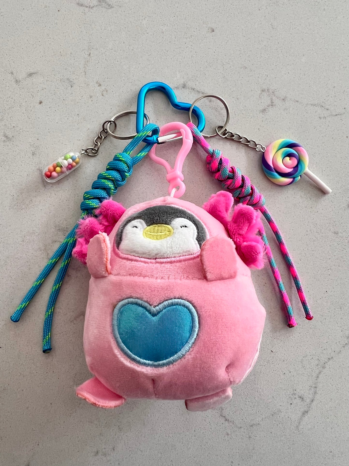 Fur Baby Bag Charm (Blue Heart)