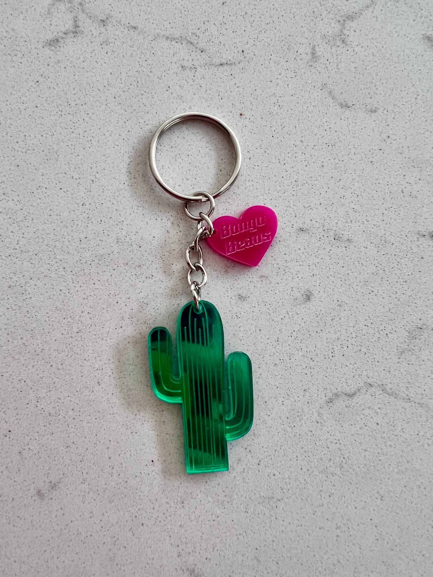 Cactus Key Ring (Mirrored Green)