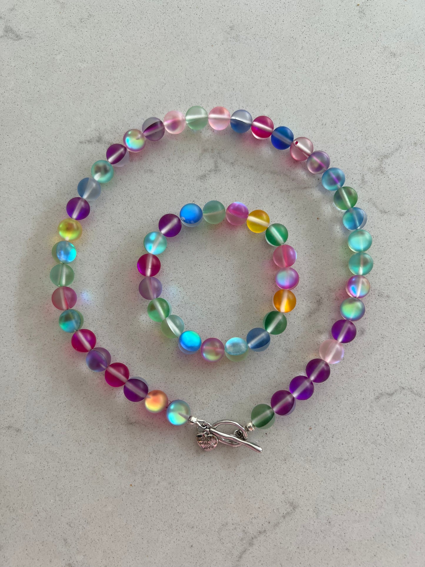 Unicorn Tears Beaded Necklace & Bracelet Set
