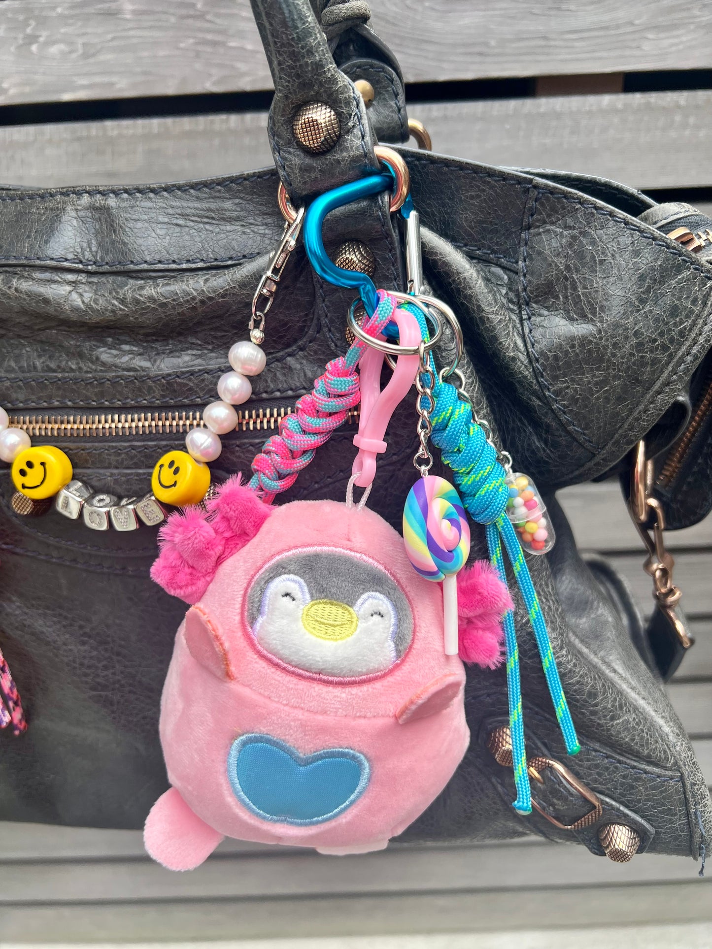 Fur Baby Bag Charm (Blue Heart)