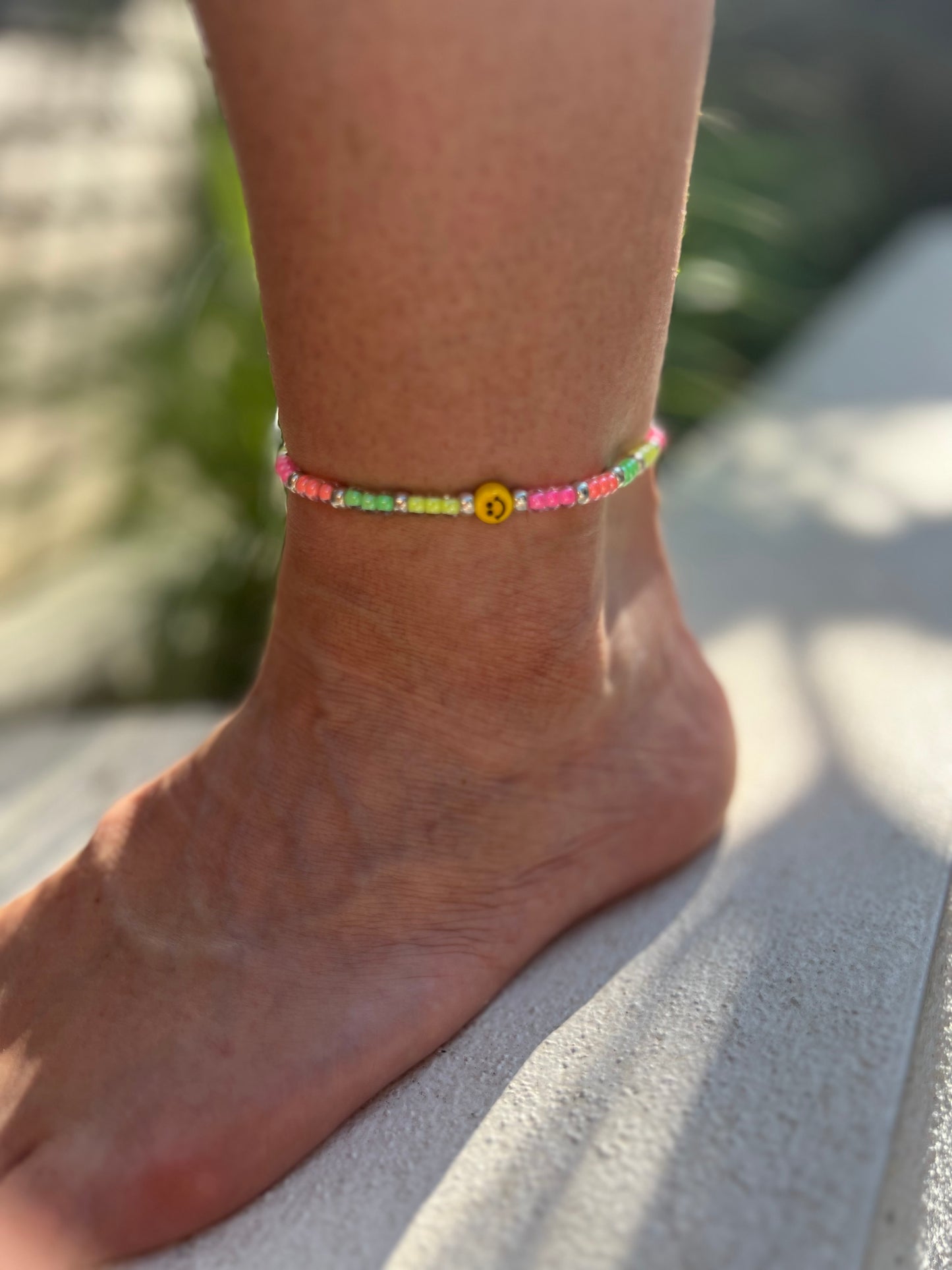 Tiny Smiley Anklet