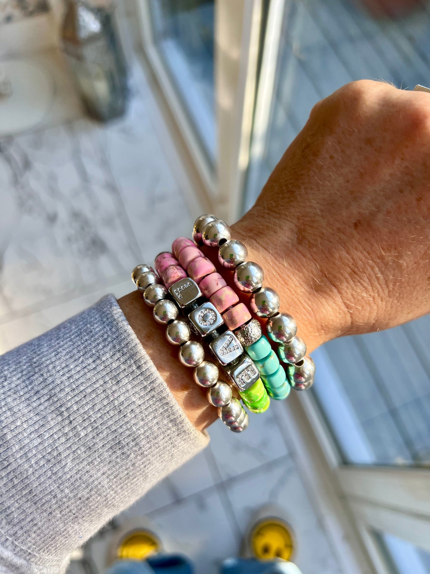 Half and Half Gemstone Bracelet