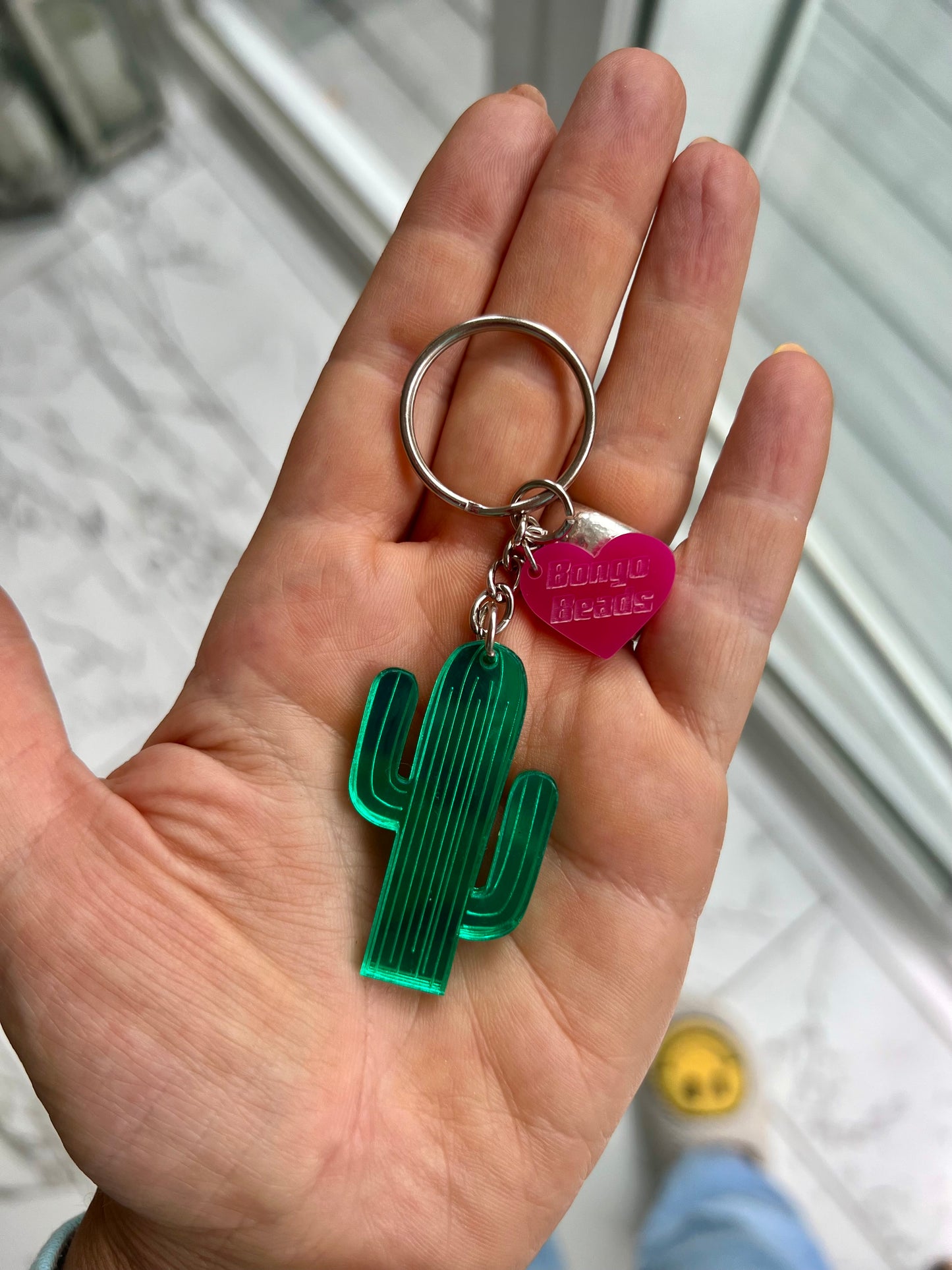 Cactus Key Ring (Mirrored Green)