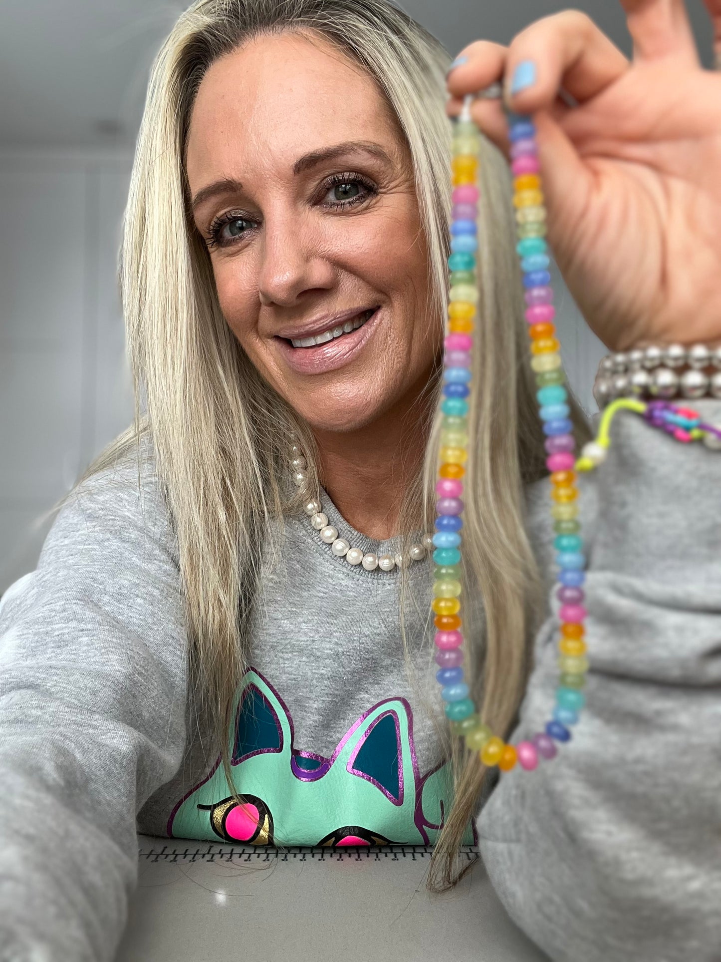 Pastel Gemstone Beaded Necklace 🍬