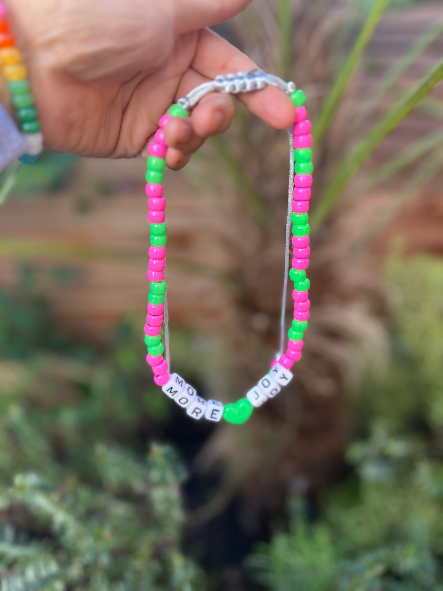 MORE JOY Mantra Necklace 💚🩷