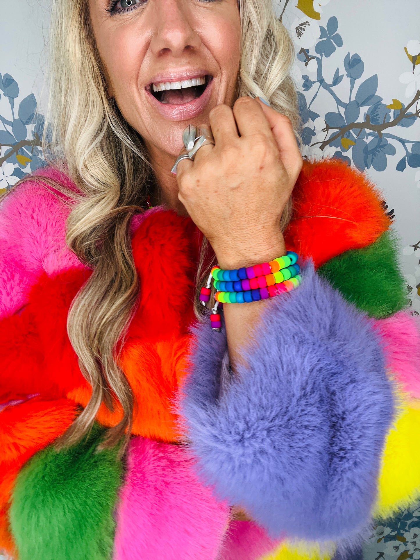 Matte Neon Czech Glass Pony Bead Bracelet