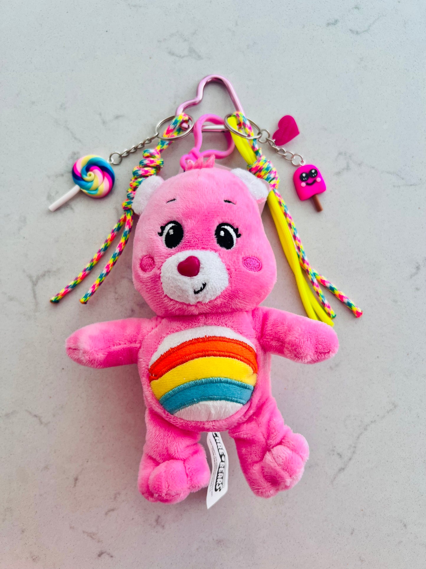 Pink Care Bear Bag Charm