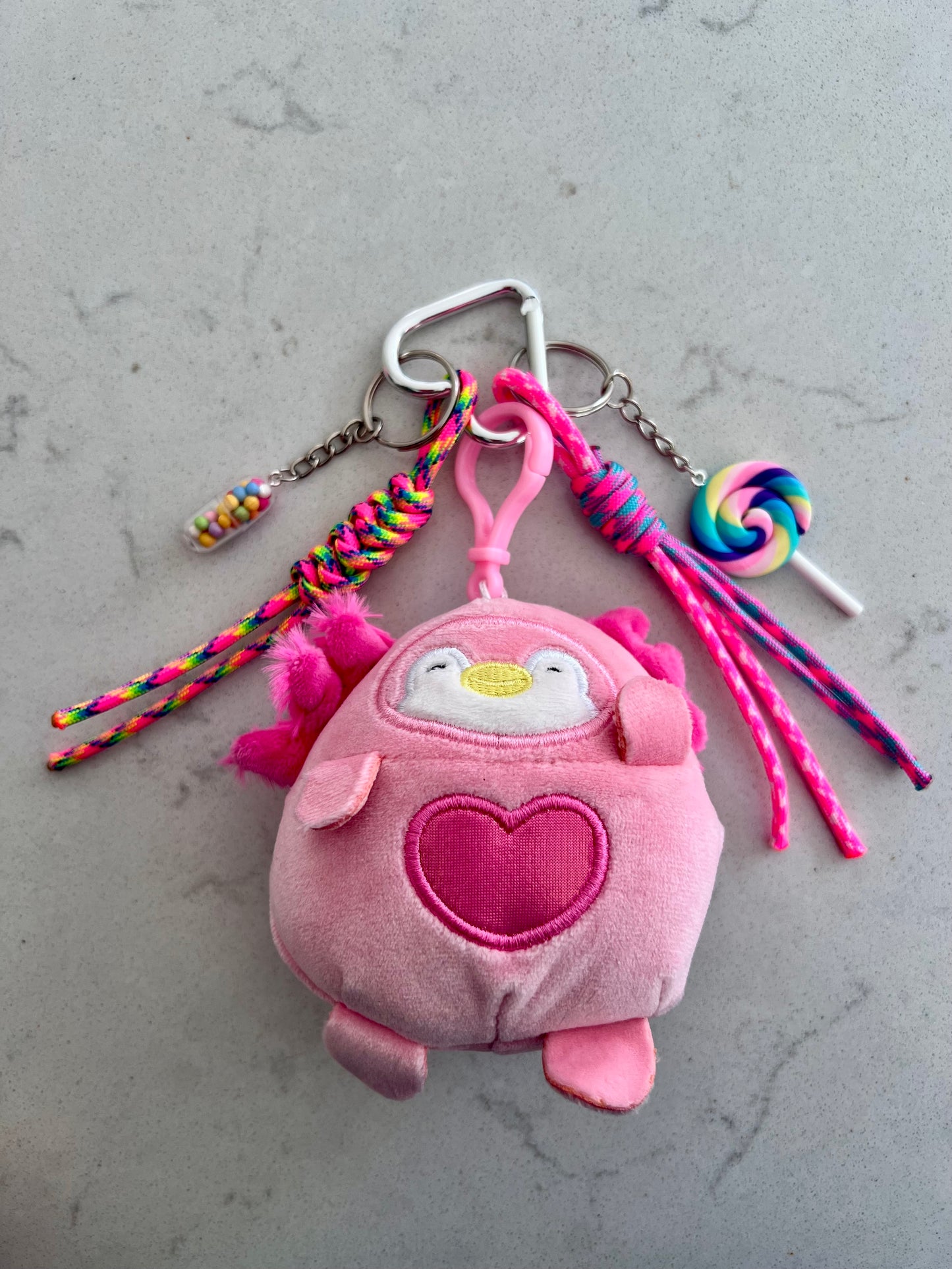 Fur Baby Bag Charm (Pink Heart)