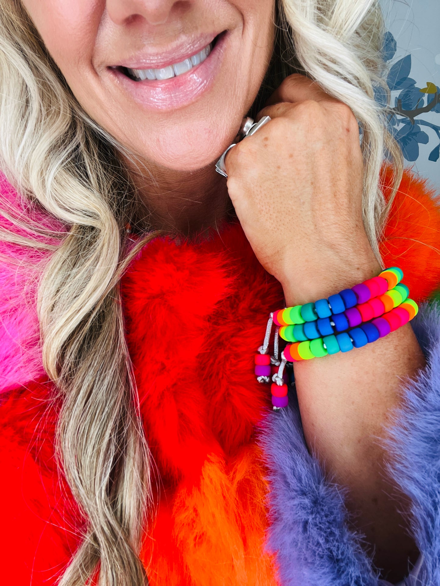 Matte Neon Czech Glass Pony Bead Bracelet